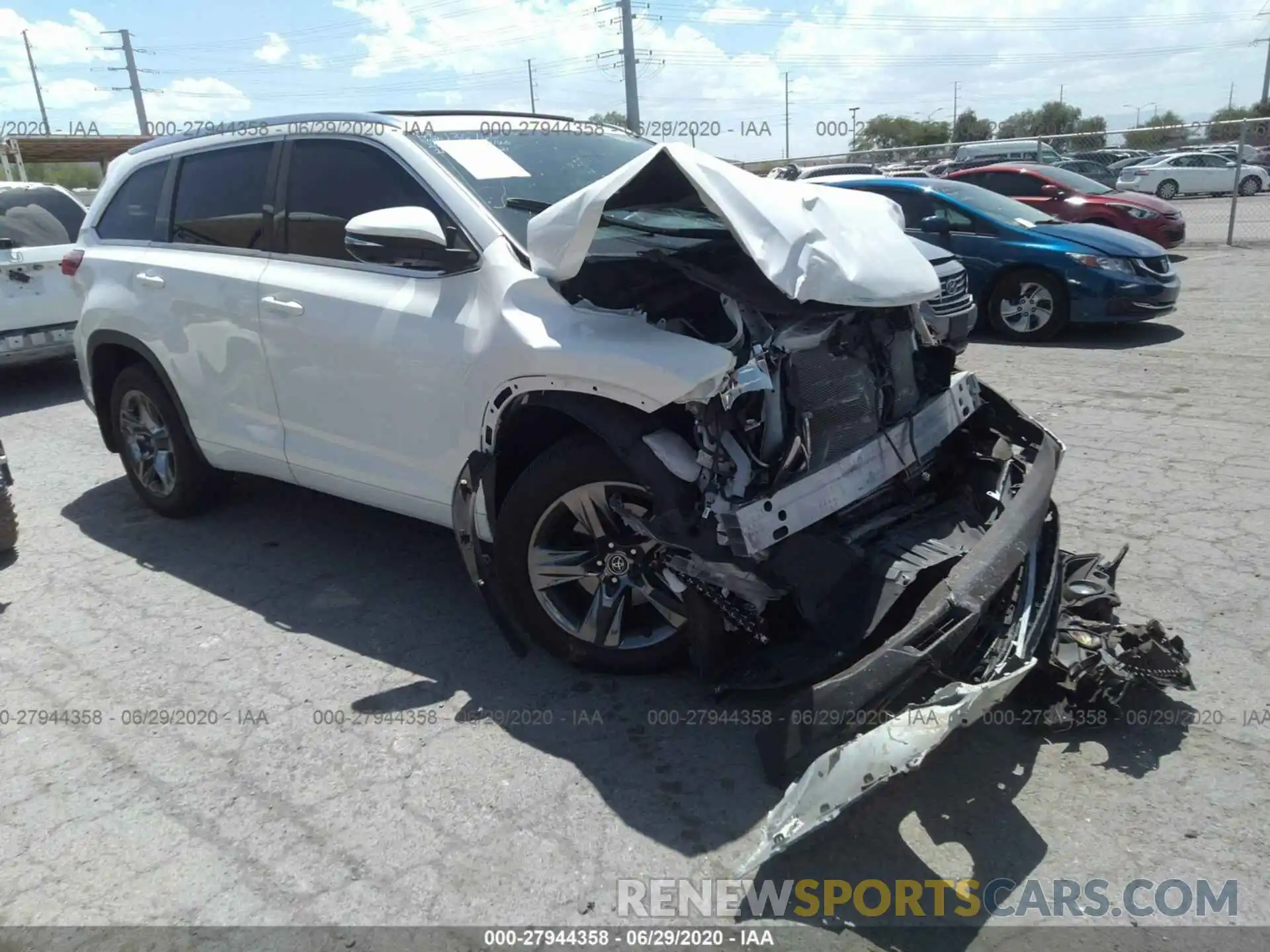 1 Photograph of a damaged car 5TDDZRFH7KS958089 TOYOTA HIGHLANDER 2019