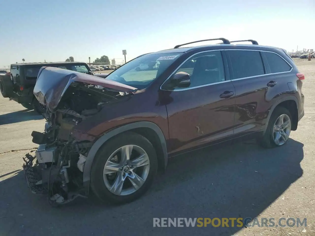 1 Photograph of a damaged car 5TDDZRFH8KS917566 TOYOTA HIGHLANDER 2019