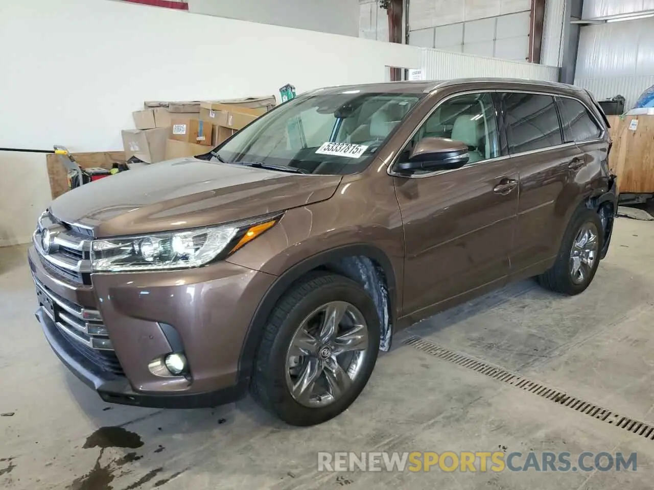 1 Photograph of a damaged car 5TDDZRFH8KS984040 TOYOTA HIGHLANDER 2019