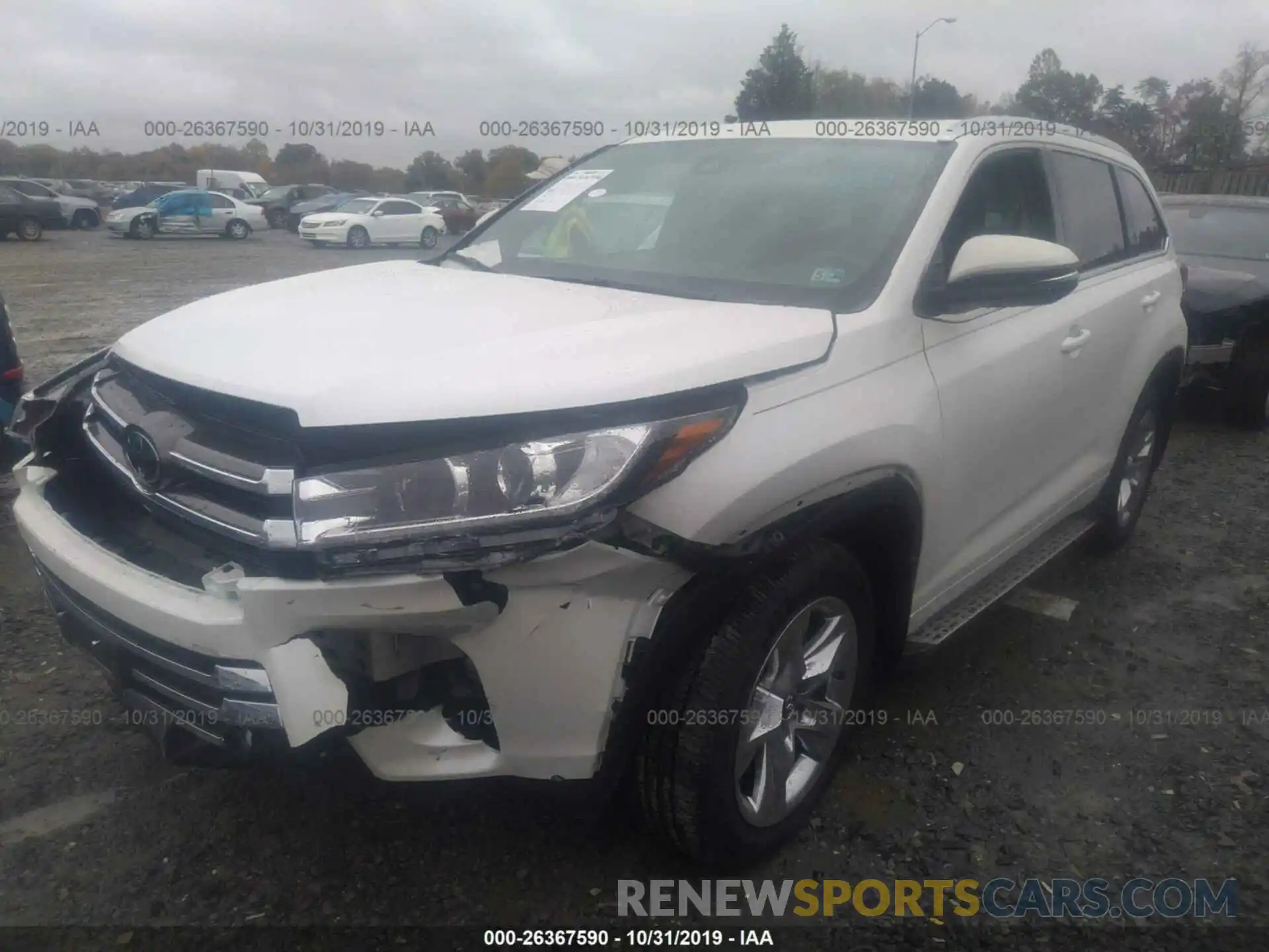 2 Photograph of a damaged car 5TDDZRFH8KS992543 TOYOTA HIGHLANDER 2019