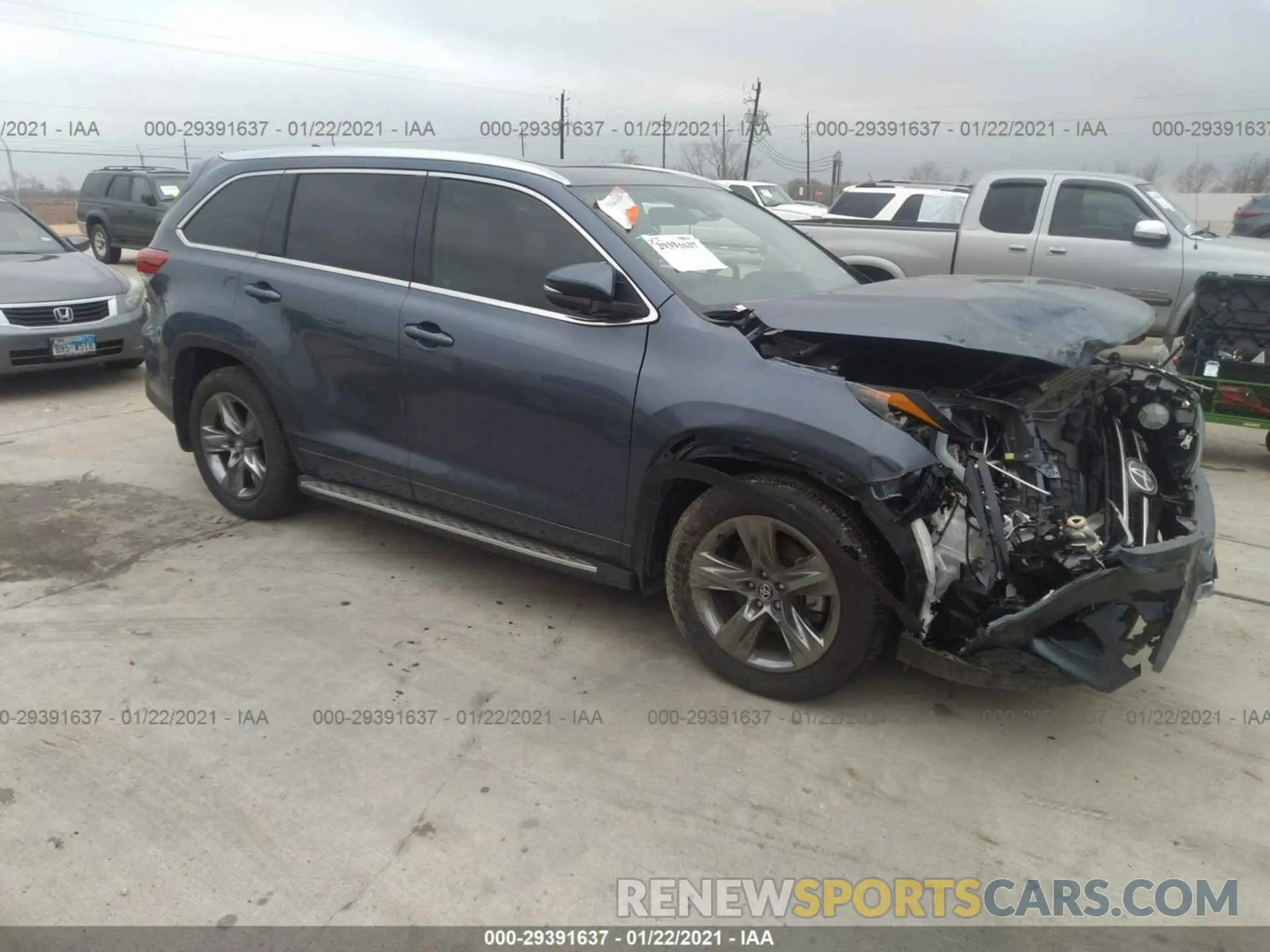 1 Photograph of a damaged car 5TDDZRFHXKS706661 TOYOTA HIGHLANDER 2019