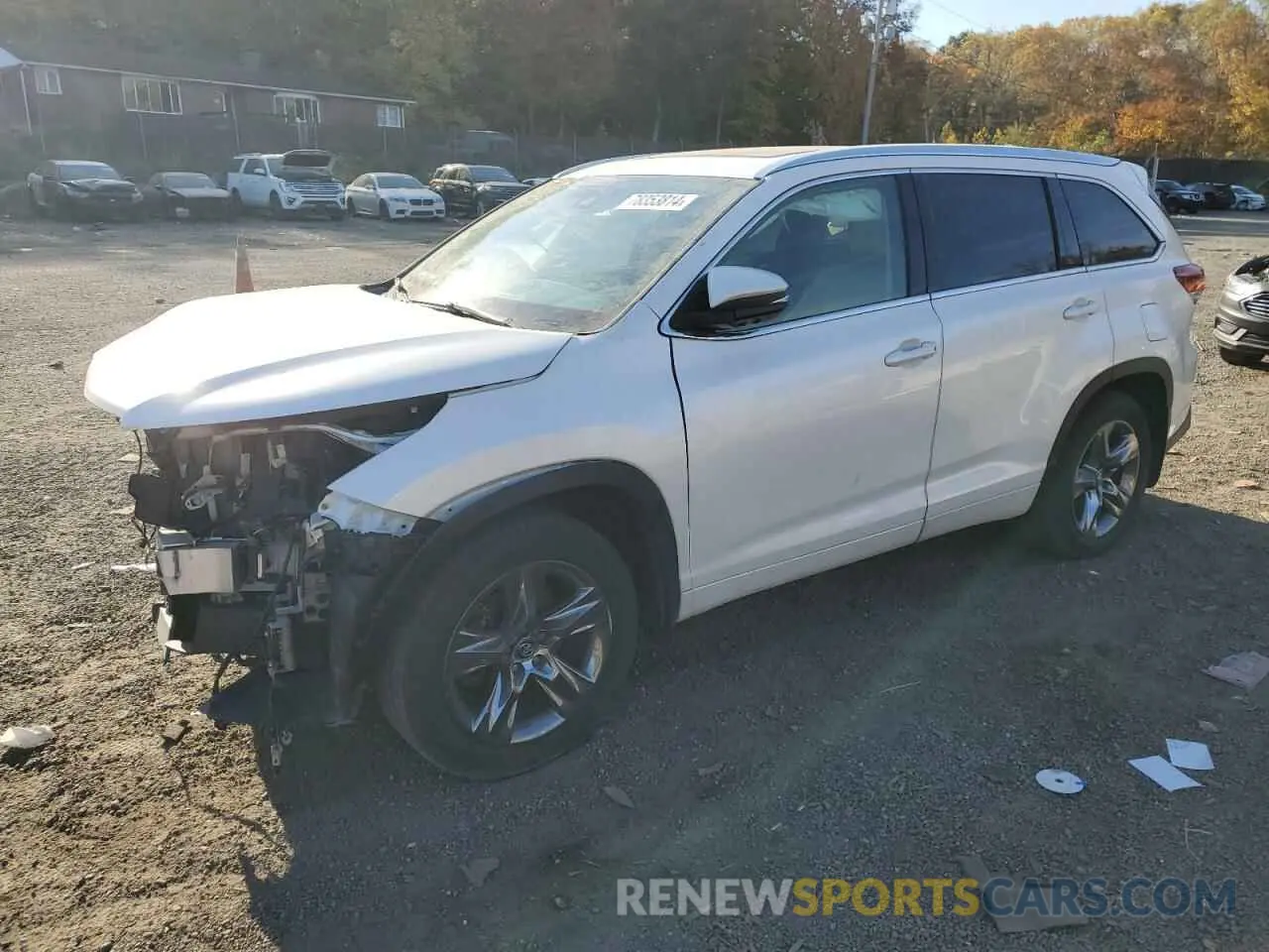 1 Photograph of a damaged car 5TDDZRFHXKS917357 TOYOTA HIGHLANDER 2019