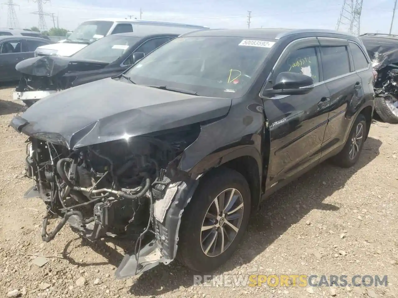 2 Photograph of a damaged car 5TDJGRFH0KS052259 TOYOTA HIGHLANDER 2019