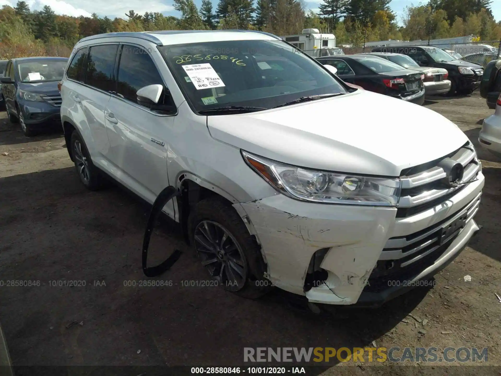 1 Photograph of a damaged car 5TDJGRFH1KS053338 TOYOTA HIGHLANDER 2019