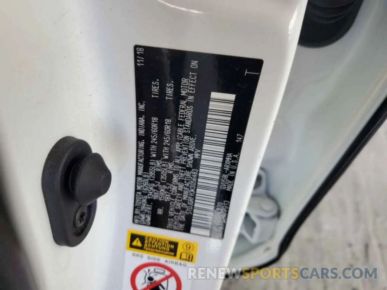 14 Photograph of a damaged car 5TDJGRFH3KS056483 TOYOTA HIGHLANDER 2019