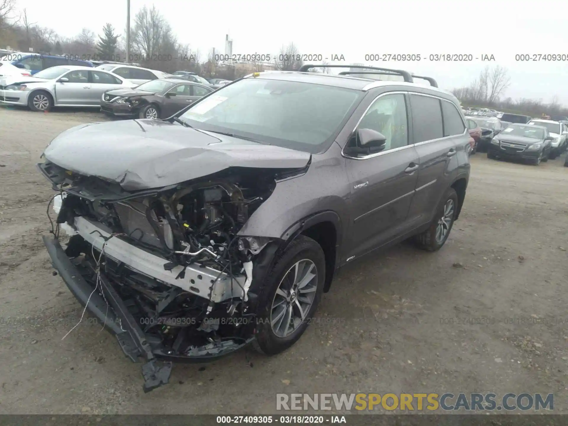 2 Photograph of a damaged car 5TDJGRFH6KS067719 TOYOTA HIGHLANDER 2019