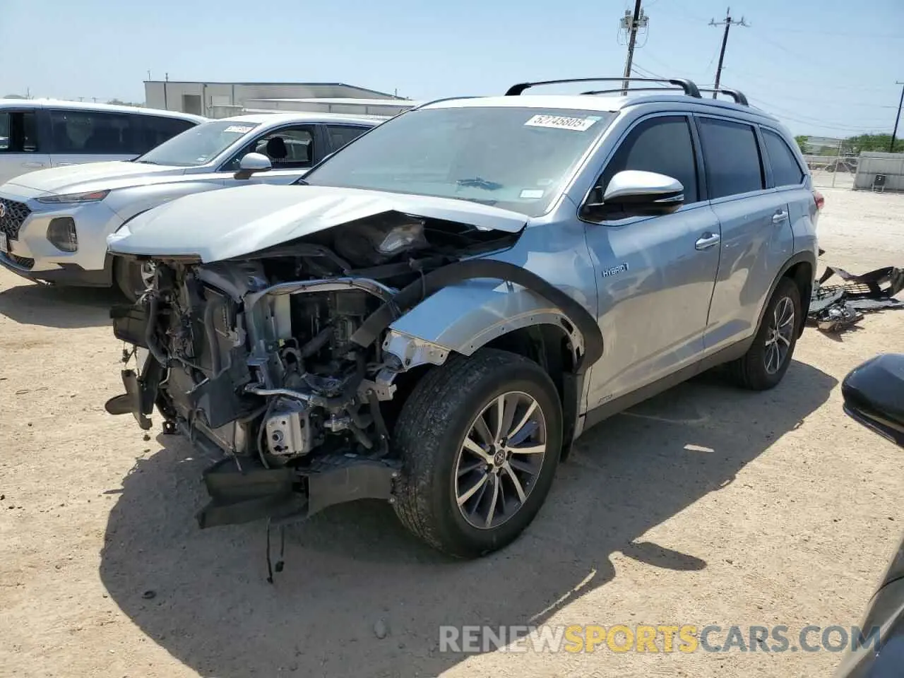 1 Photograph of a damaged car 5TDJGRFH7KS078034 TOYOTA HIGHLANDER 2019