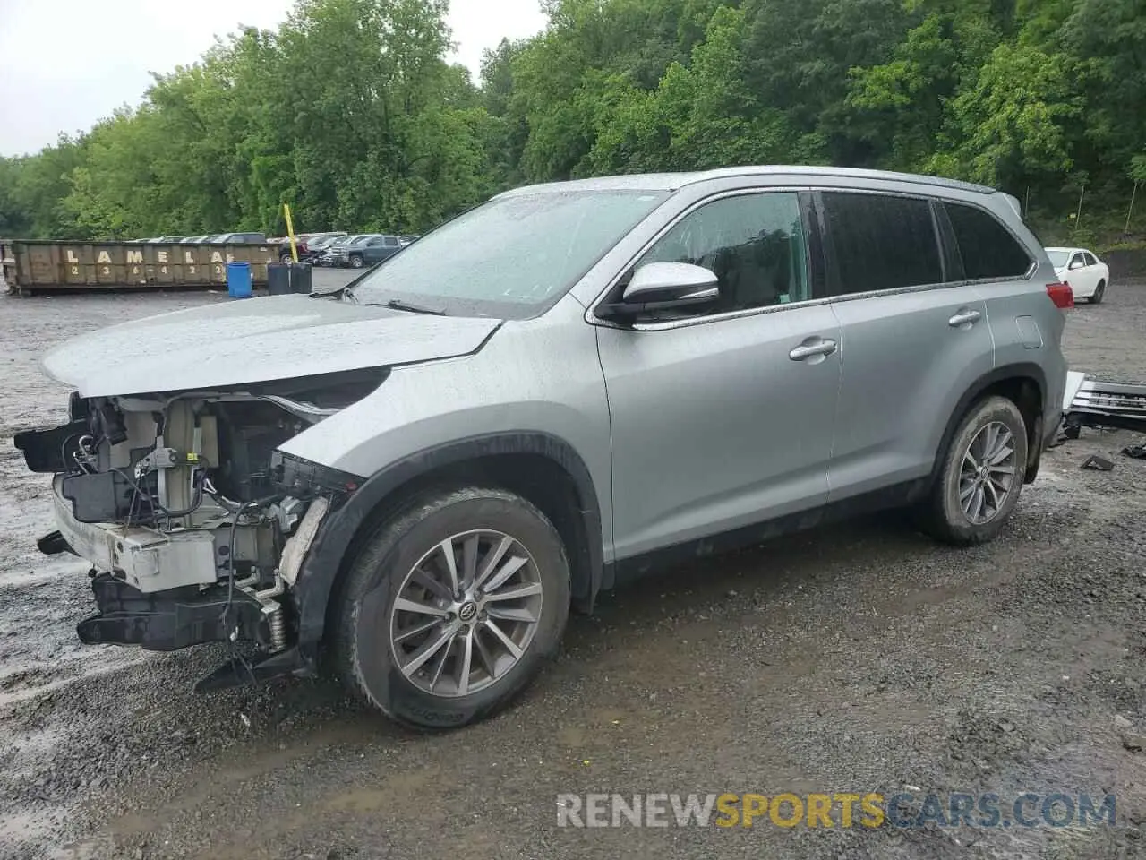 1 Photograph of a damaged car 5TDJZRFH0KS591068 TOYOTA HIGHLANDER 2019