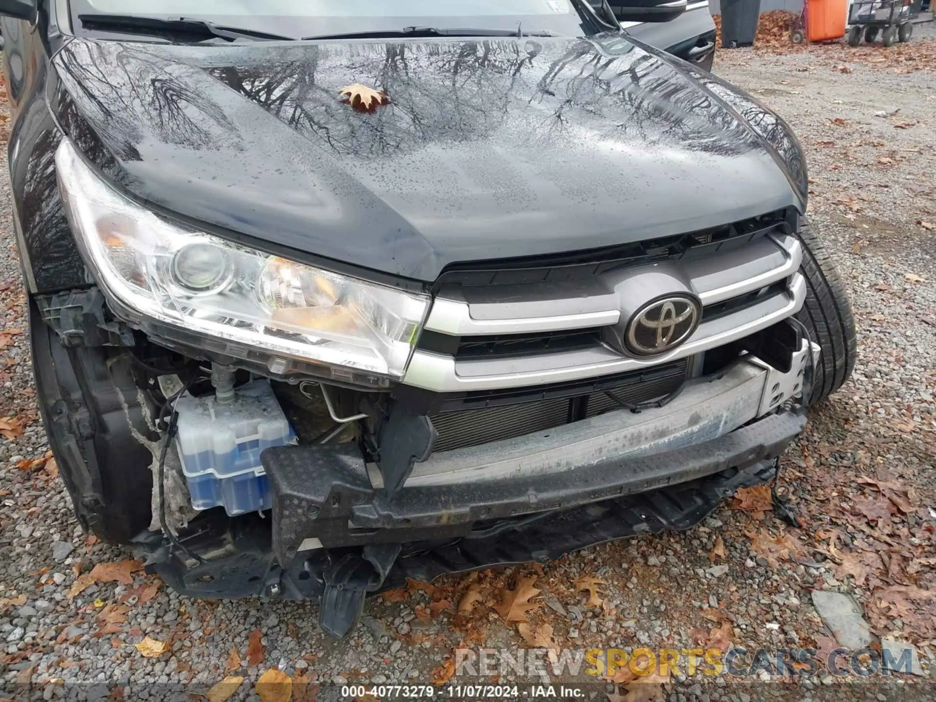 6 Photograph of a damaged car 5TDJZRFH0KS617099 TOYOTA HIGHLANDER 2019