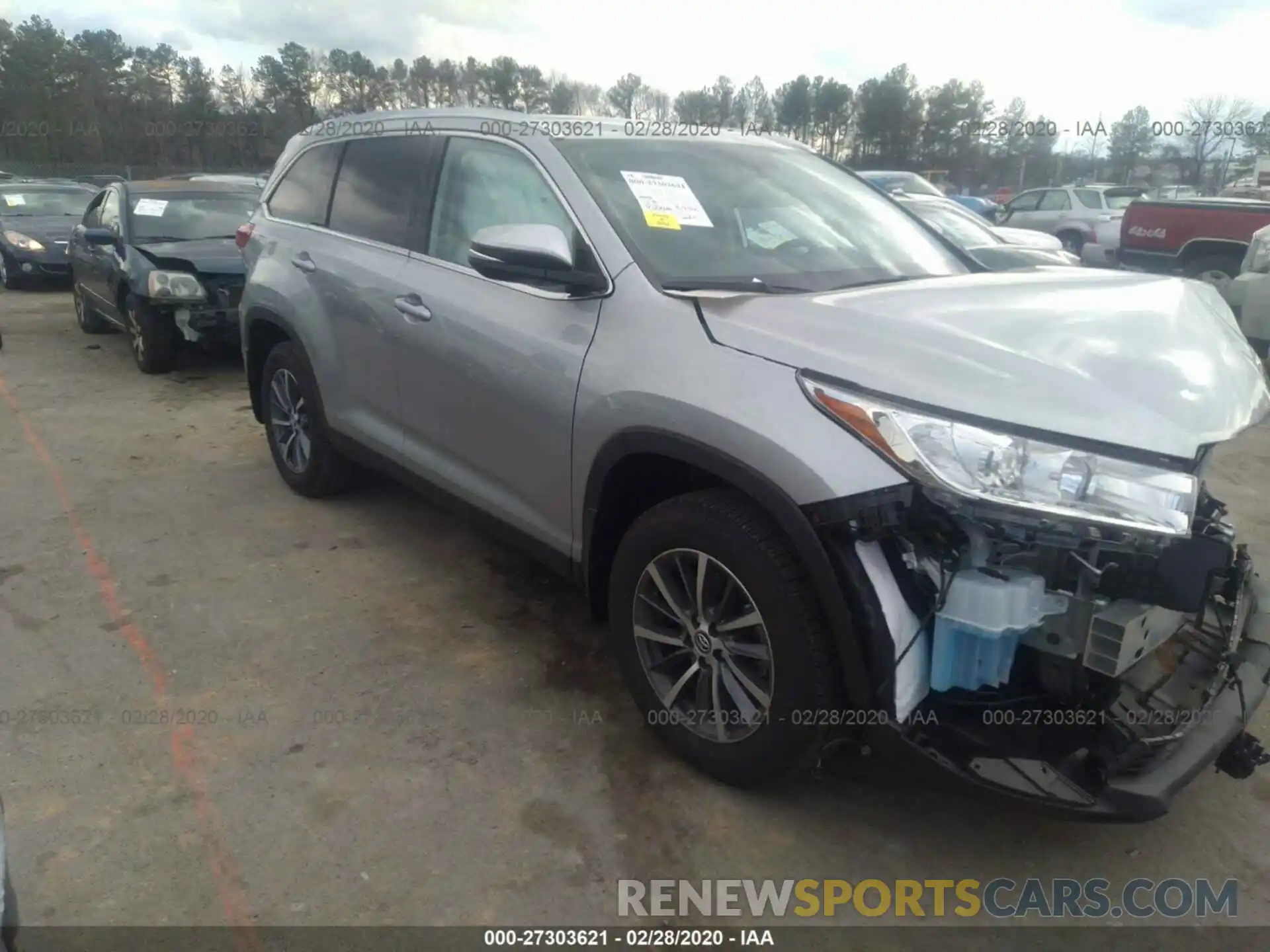 1 Photograph of a damaged car 5TDJZRFH1KS614664 TOYOTA HIGHLANDER 2019