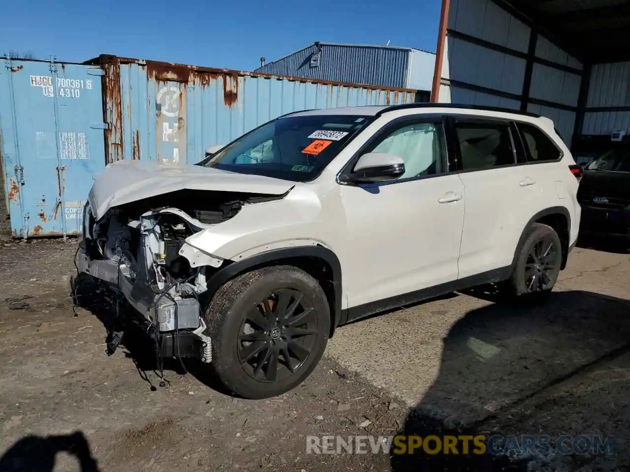 1 Photograph of a damaged car 5TDJZRFH2KS599334 TOYOTA HIGHLANDER 2019