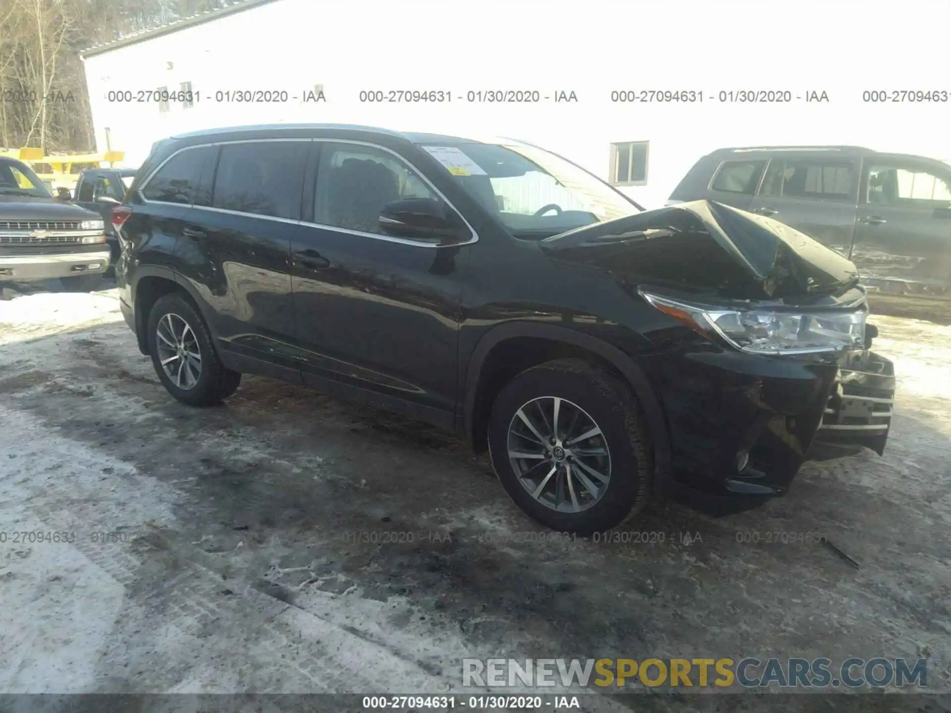 1 Photograph of a damaged car 5TDJZRFH2KS607190 TOYOTA HIGHLANDER 2019