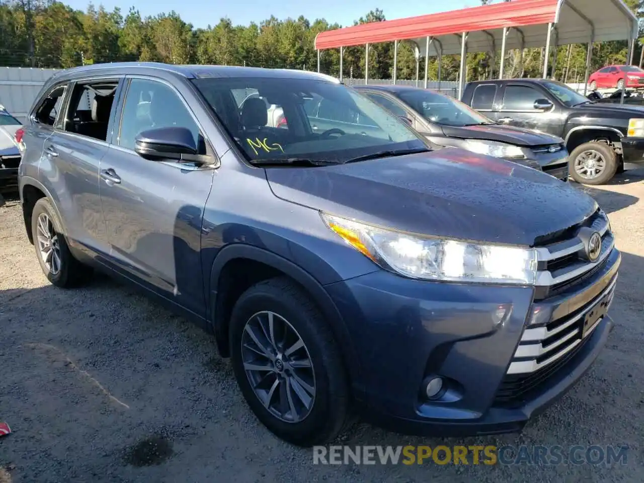 1 Photograph of a damaged car 5TDJZRFH2KS945558 TOYOTA HIGHLANDER 2019