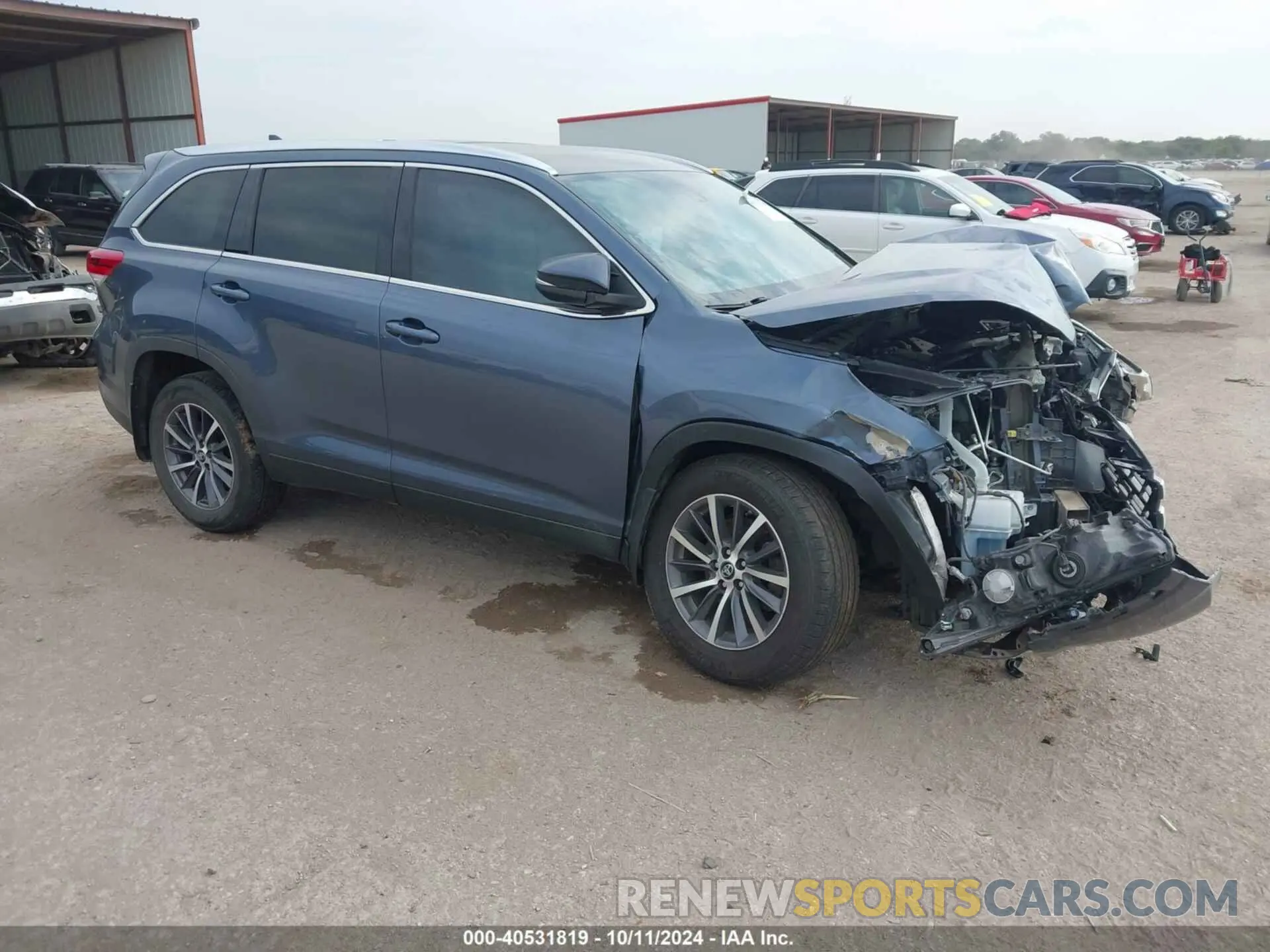 1 Photograph of a damaged car 5TDJZRFH2KS965762 TOYOTA HIGHLANDER 2019