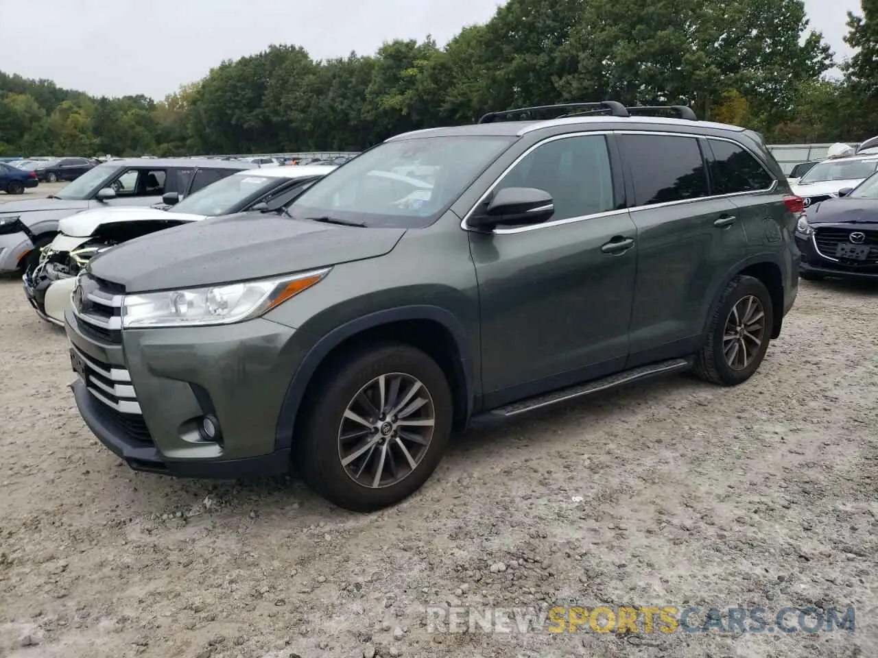 1 Photograph of a damaged car 5TDJZRFH3KS948131 TOYOTA HIGHLANDER 2019
