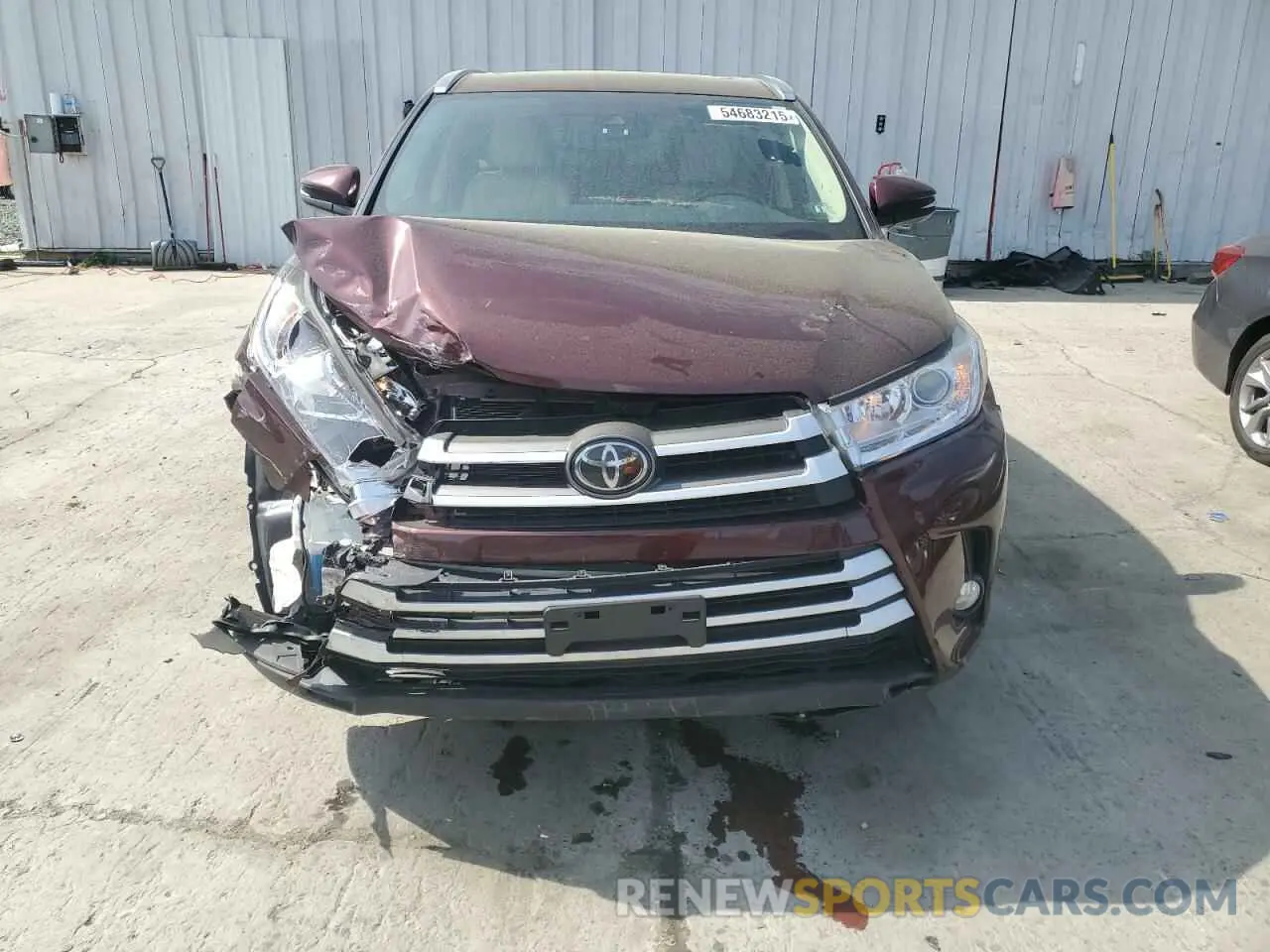 5 Photograph of a damaged car 5TDJZRFH3KS967410 TOYOTA HIGHLANDER 2019