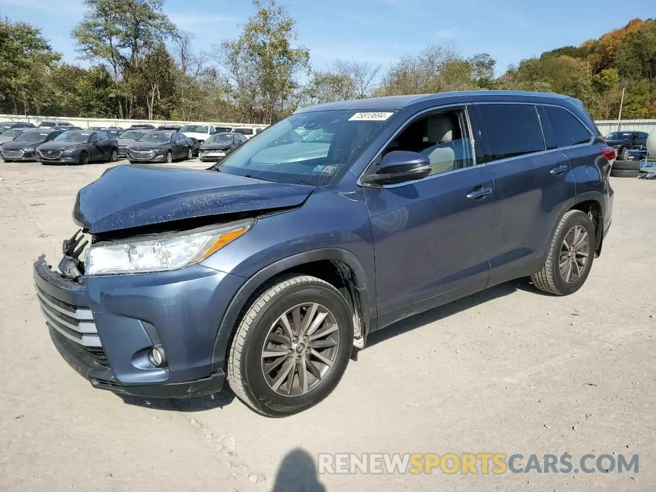 1 Photograph of a damaged car 5TDJZRFH4KS997273 TOYOTA HIGHLANDER 2019