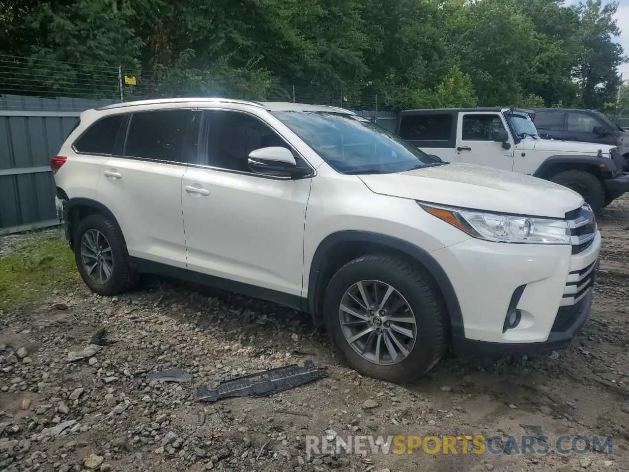 4 Photograph of a damaged car 5TDJZRFH7KS566569 TOYOTA HIGHLANDER 2019