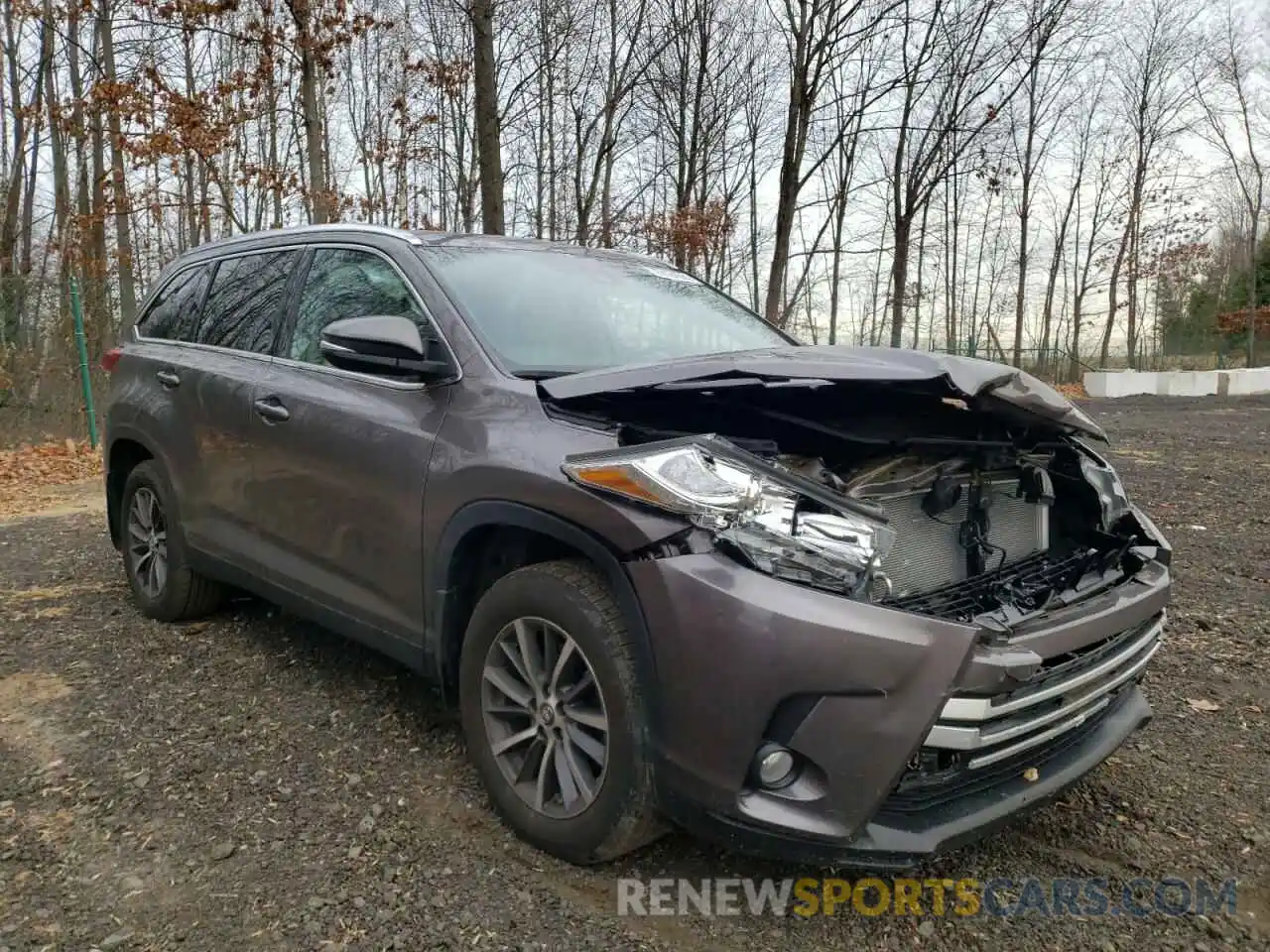 1 Photograph of a damaged car 5TDJZRFH7KS582254 TOYOTA HIGHLANDER 2019