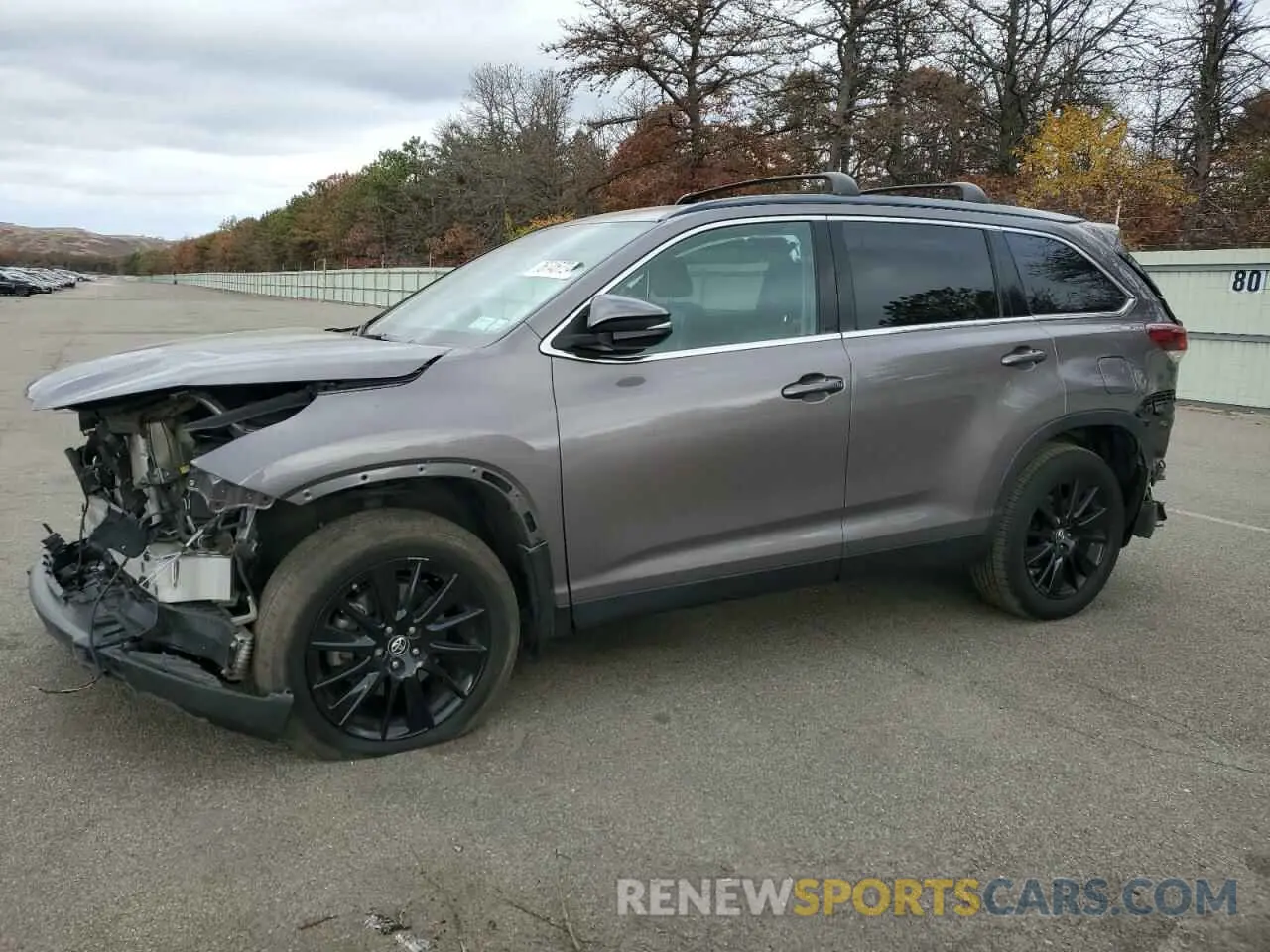 1 Photograph of a damaged car 5TDJZRFH8KS624673 TOYOTA HIGHLANDER 2019