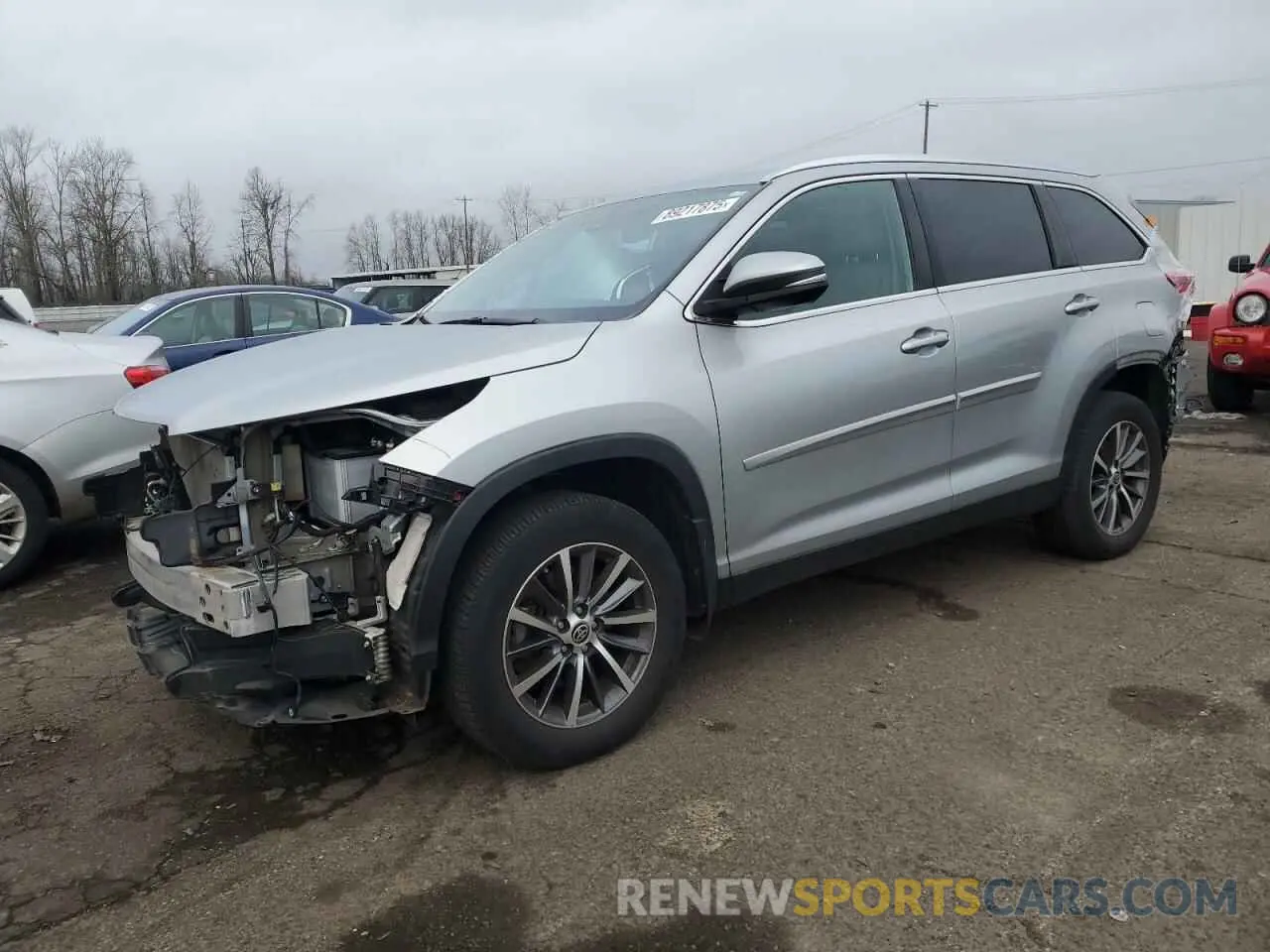 1 Photograph of a damaged car 5TDJZRFH8KS626200 TOYOTA HIGHLANDER 2019