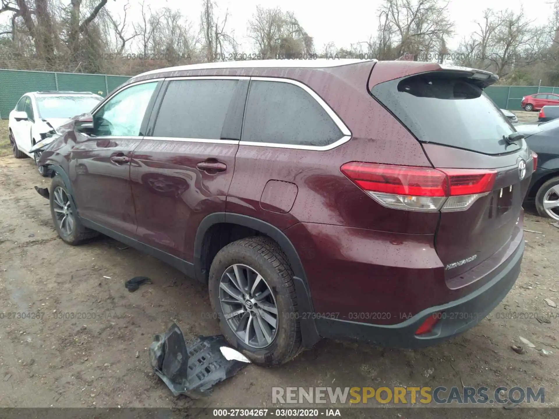 3 Photograph of a damaged car 5TDJZRFH8KS717838 TOYOTA HIGHLANDER 2019