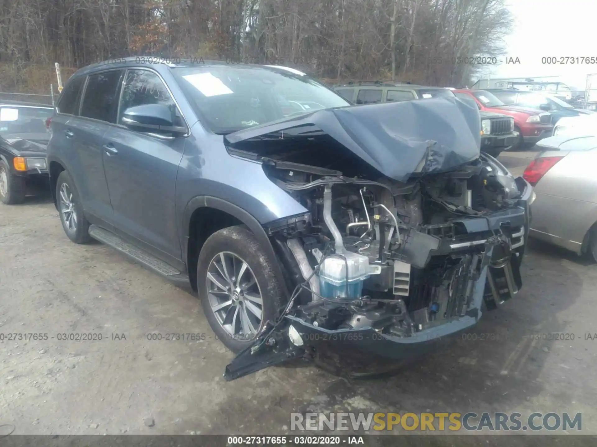 1 Photograph of a damaged car 5TDJZRFH8KS932023 TOYOTA HIGHLANDER 2019