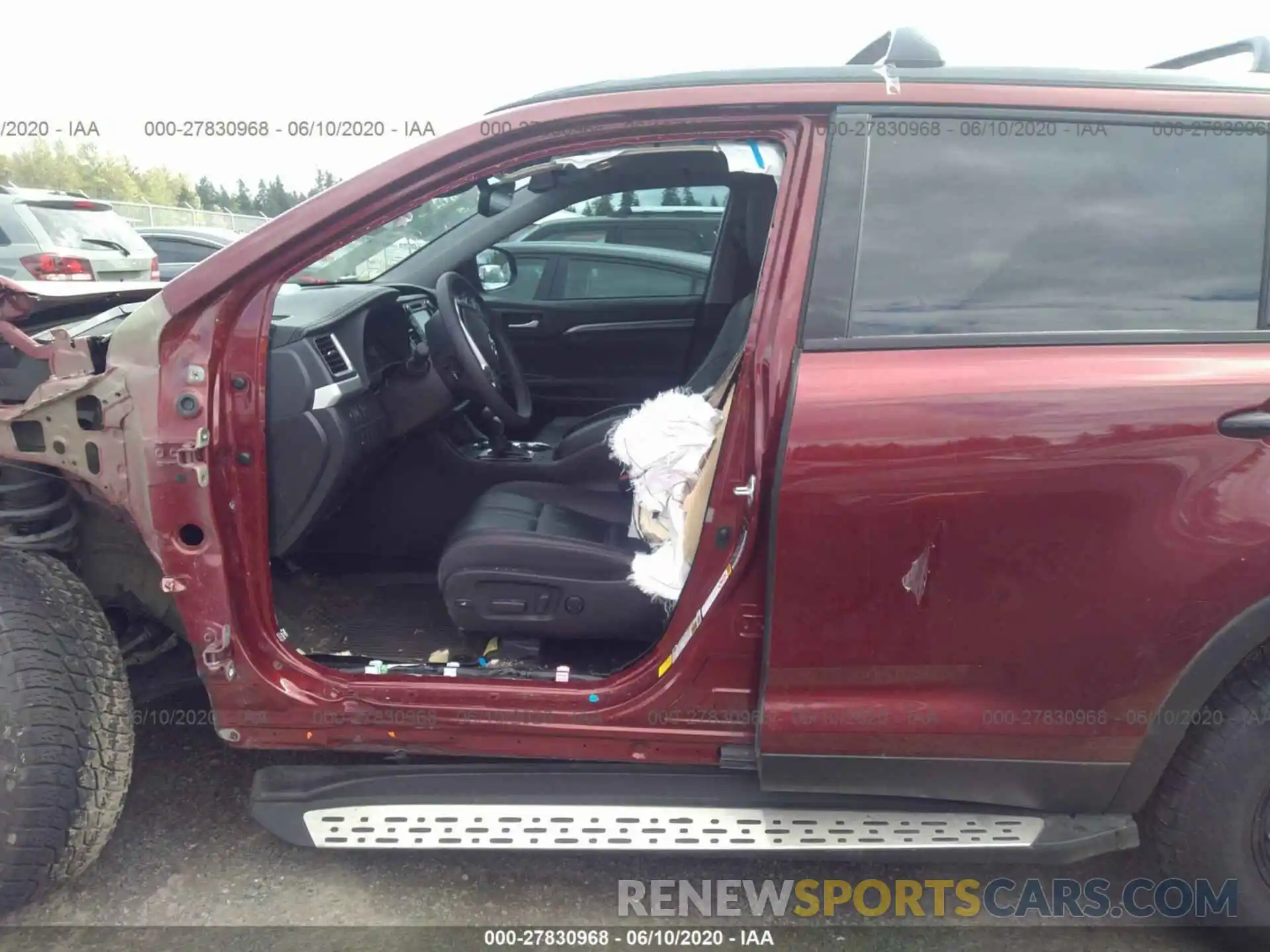 6 Photograph of a damaged car 5TDJZRFH8KS975051 TOYOTA HIGHLANDER 2019