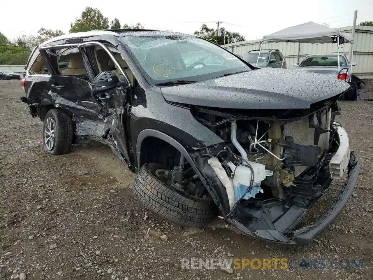 1 Photograph of a damaged car 5TDJZRFH9KS585494 TOYOTA HIGHLANDER 2019