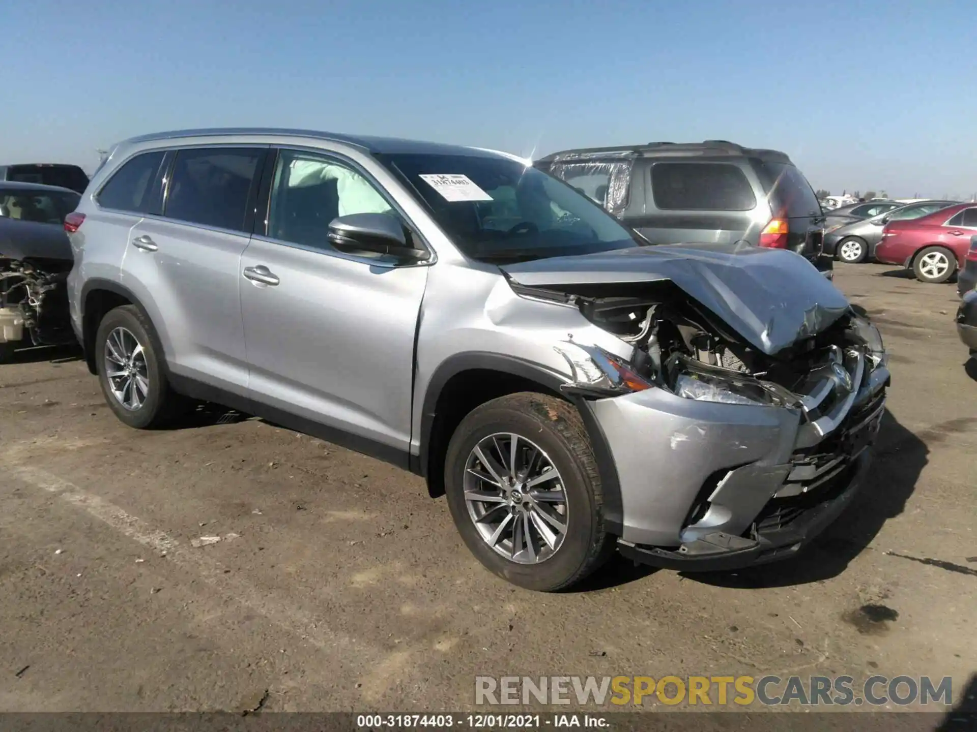 1 Photograph of a damaged car 5TDJZRFHXKS603050 TOYOTA HIGHLANDER 2019