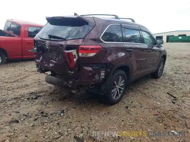 4 Photograph of a damaged car 5TDKZRFH2KS336846 TOYOTA HIGHLANDER 2019