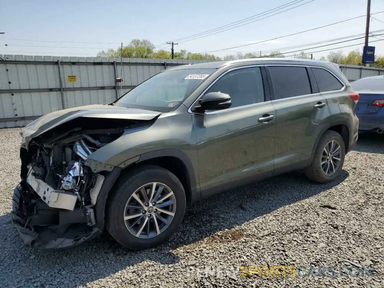 1 Photograph of a damaged car 5TDKZRFH2KS349094 TOYOTA HIGHLANDER 2019