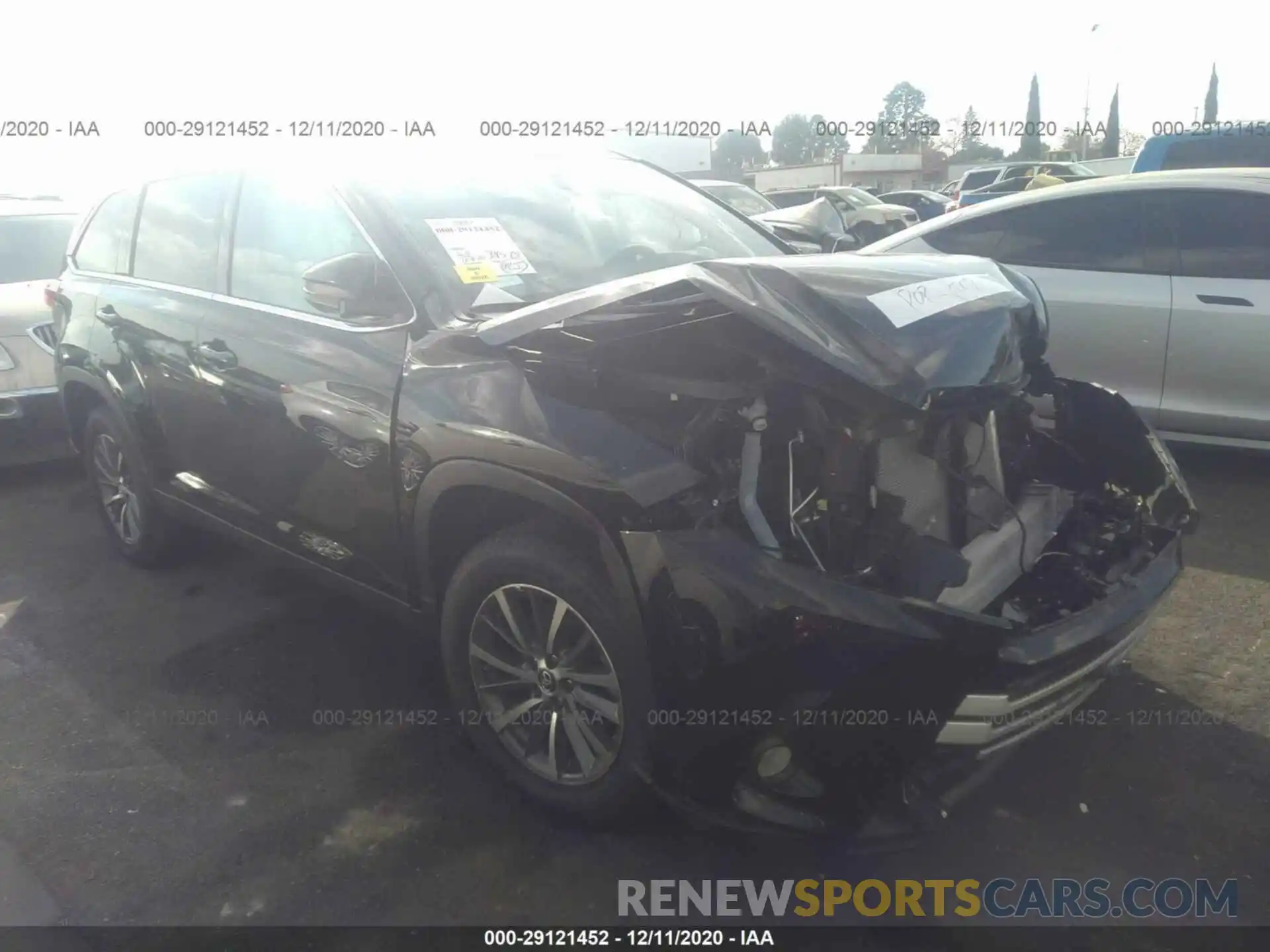 1 Photograph of a damaged car 5TDKZRFH2KS567973 TOYOTA HIGHLANDER 2019