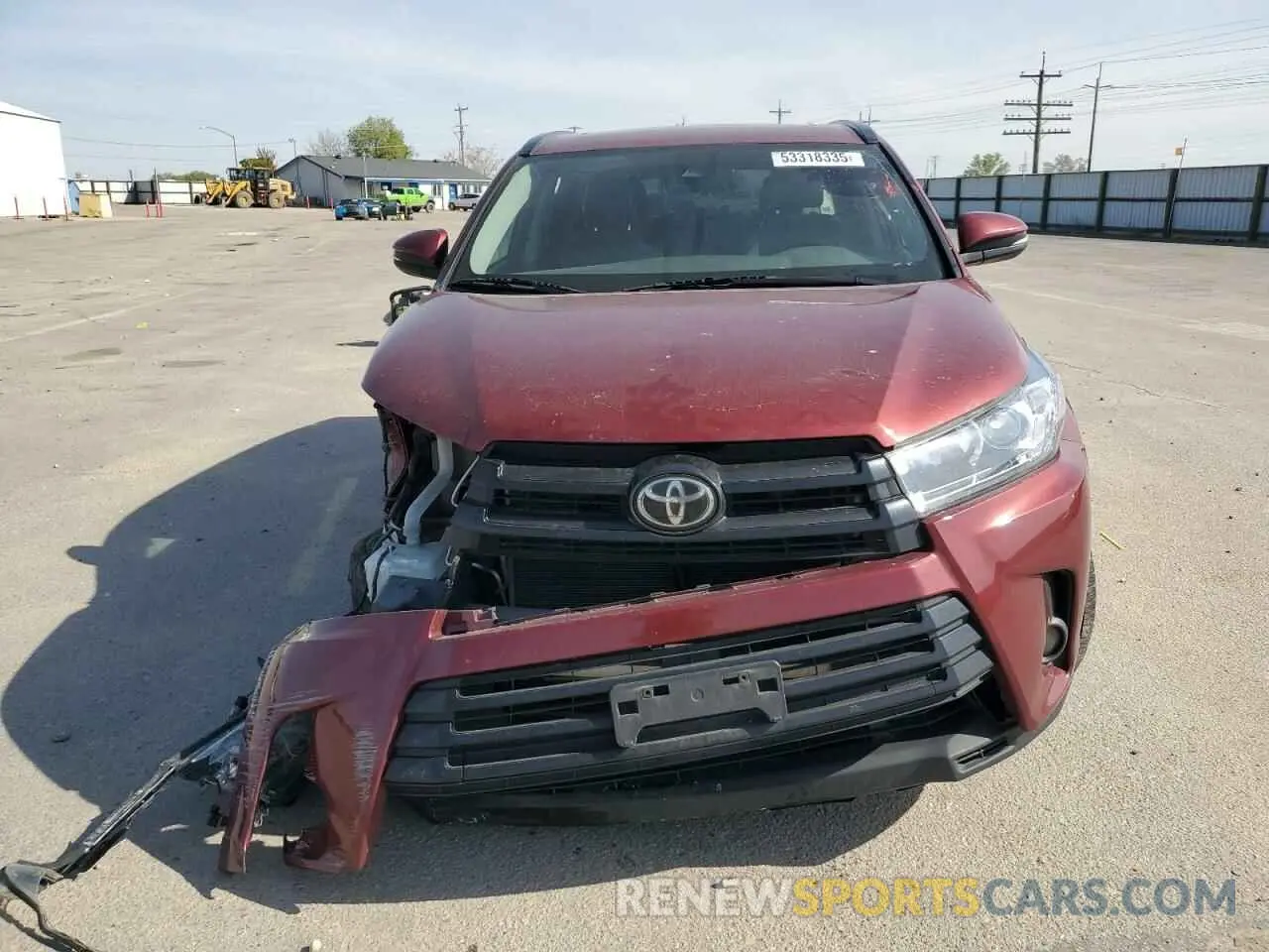 5 Photograph of a damaged car 5TDKZRFH2KS571067 TOYOTA HIGHLANDER 2019