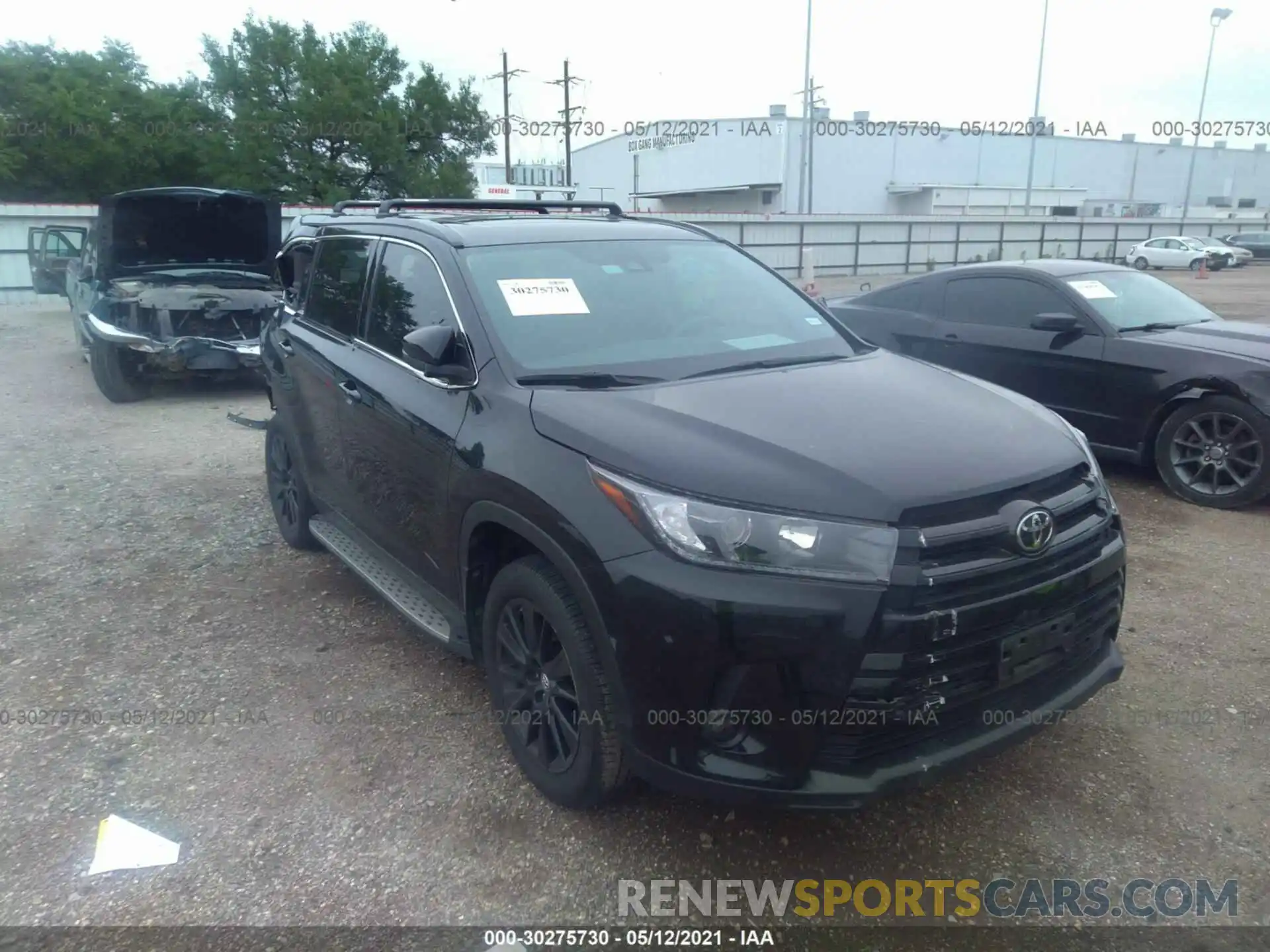 1 Photograph of a damaged car 5TDKZRFH3KS357320 TOYOTA HIGHLANDER 2019