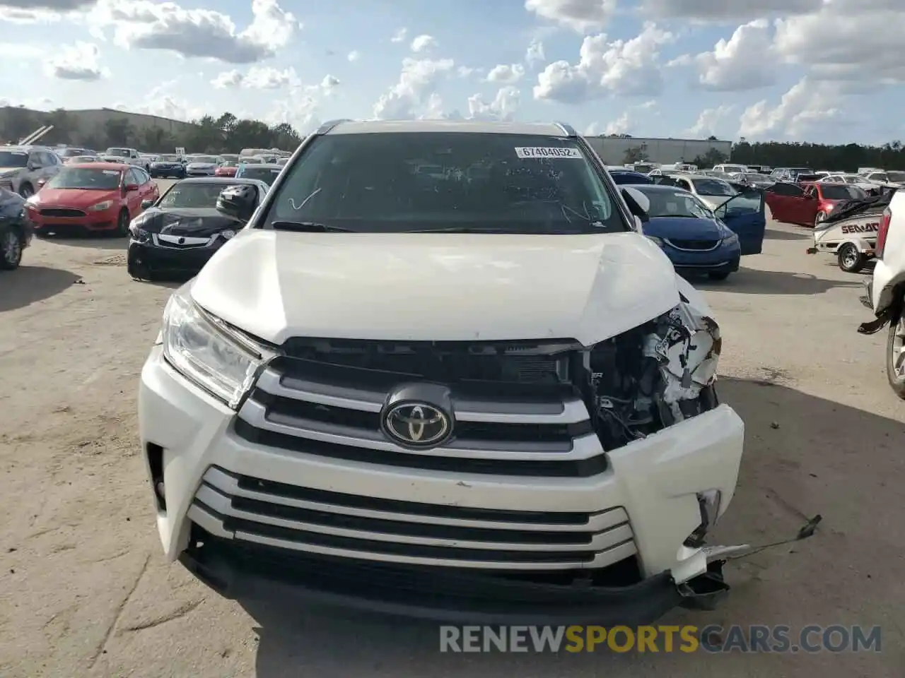 5 Photograph of a damaged car 5TDKZRFH3KS566928 TOYOTA HIGHLANDER 2019