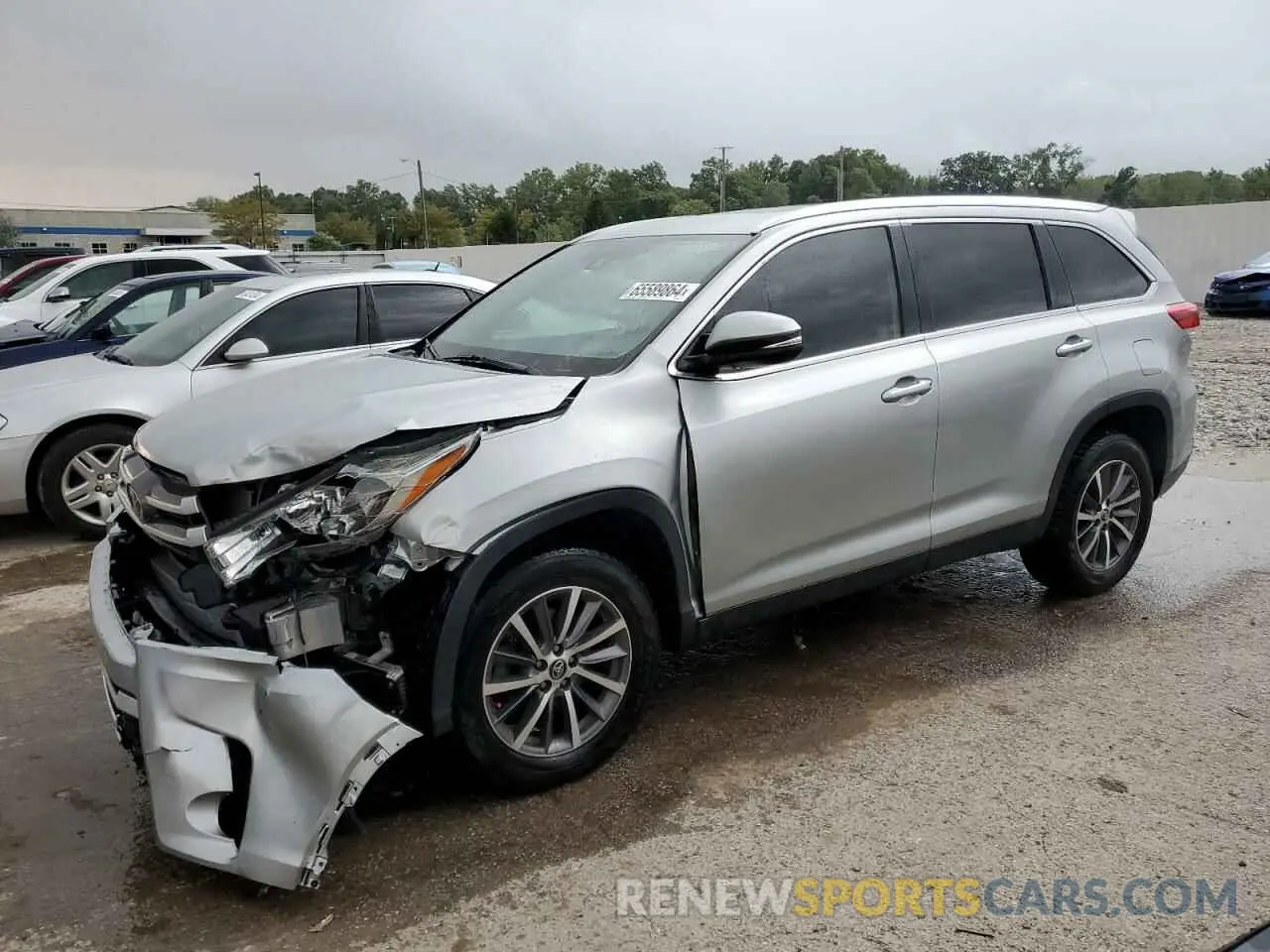 1 Photograph of a damaged car 5TDKZRFH4KS562662 TOYOTA HIGHLANDER 2019