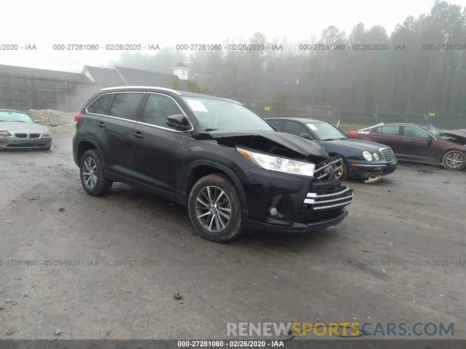 1 Photograph of a damaged car 5TDKZRFH7KS553678 TOYOTA HIGHLANDER 2019