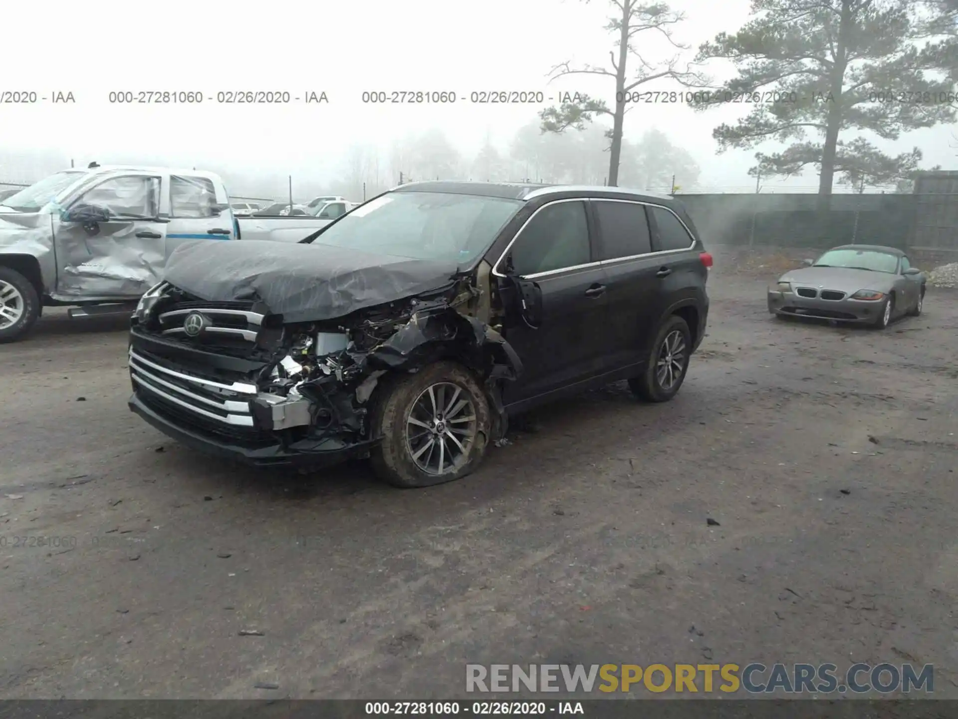 2 Photograph of a damaged car 5TDKZRFH7KS553678 TOYOTA HIGHLANDER 2019