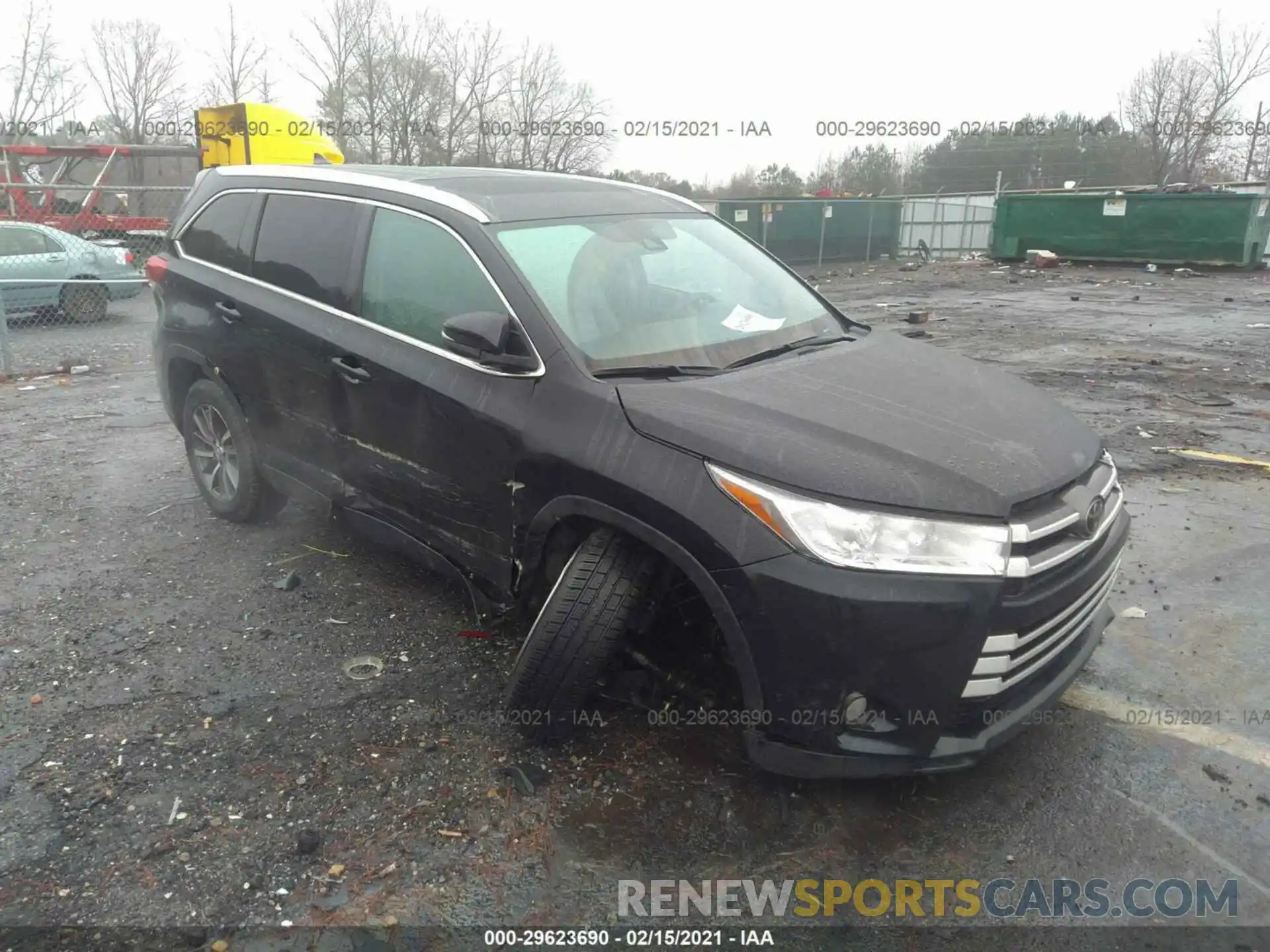 1 Photograph of a damaged car 5TDKZRFH8KS305763 TOYOTA HIGHLANDER 2019