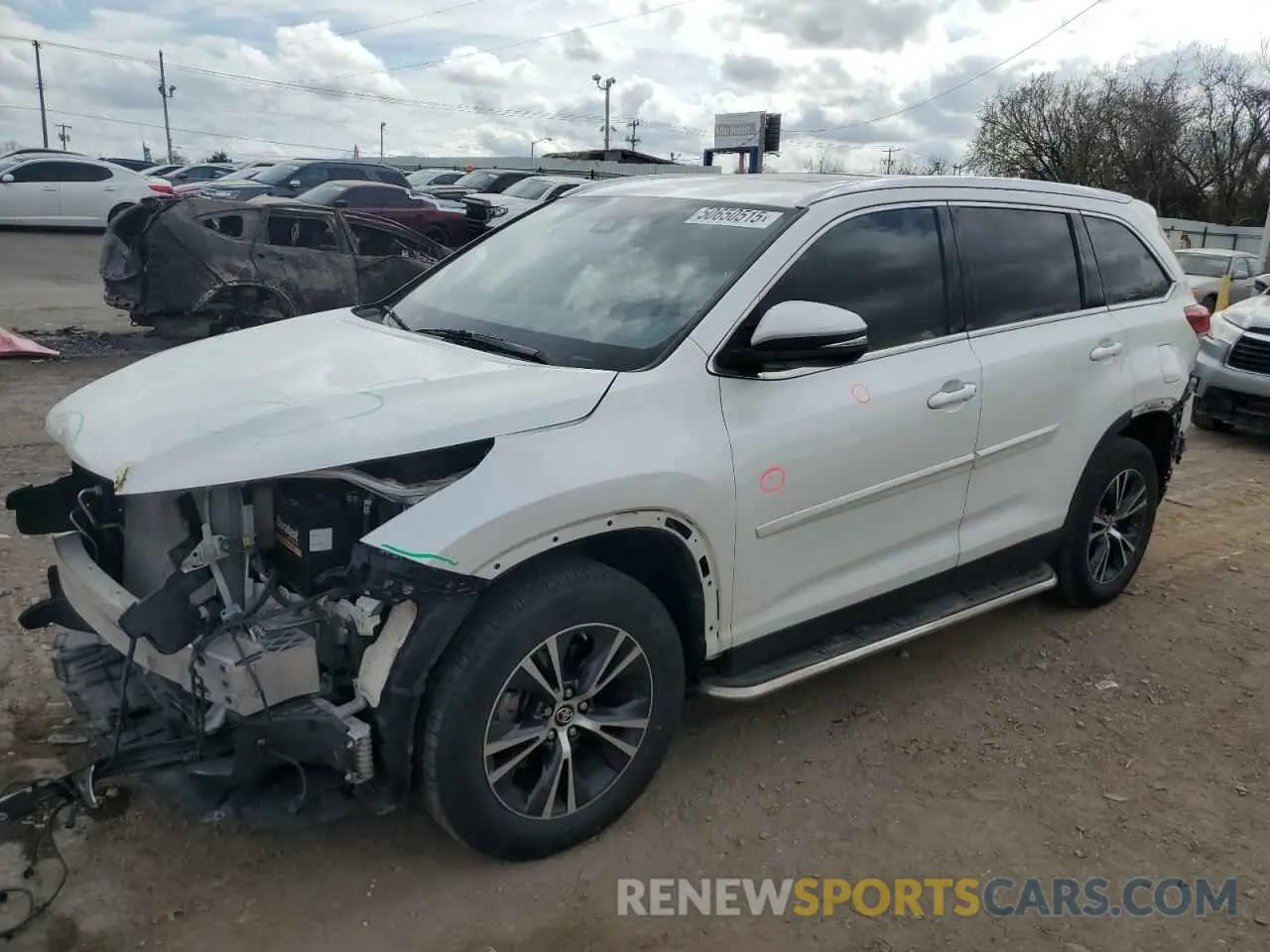 1 Photograph of a damaged car 5TDKZRFH8KS326628 TOYOTA HIGHLANDER 2019