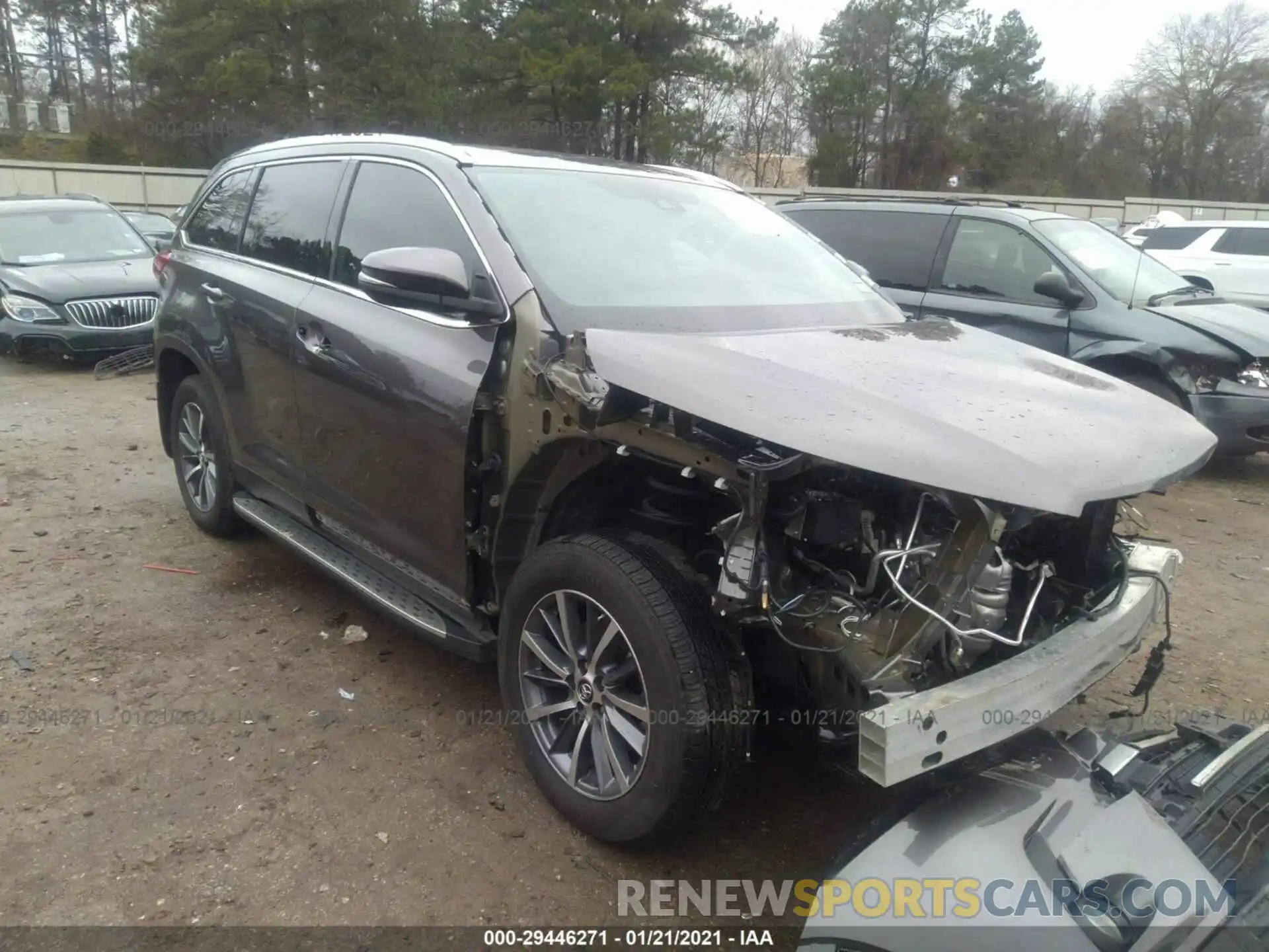 1 Photograph of a damaged car 5TDKZRFHXKS554064 TOYOTA HIGHLANDER 2019