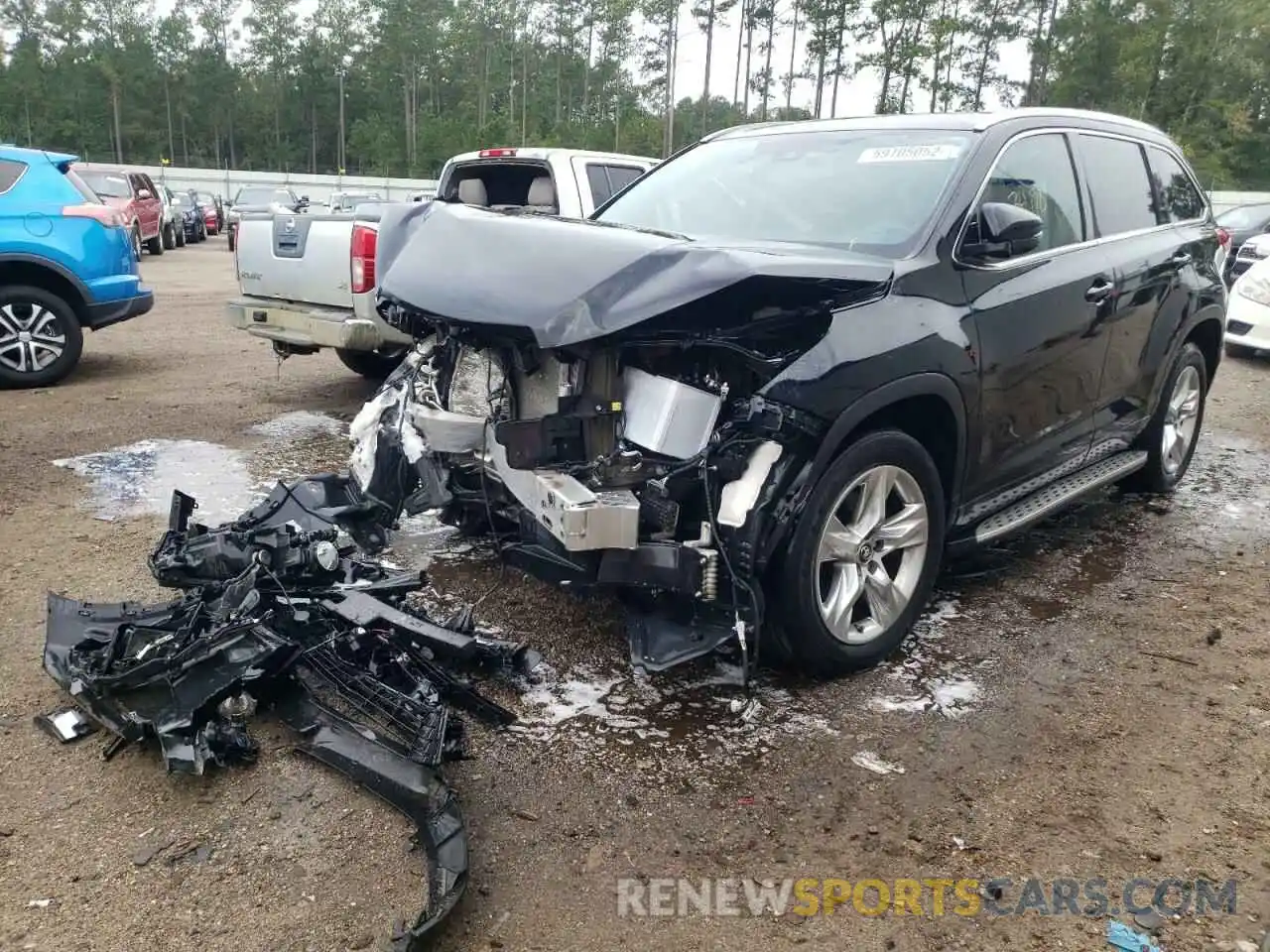 2 Photograph of a damaged car 5TDYZRFH0KS290184 TOYOTA HIGHLANDER 2019