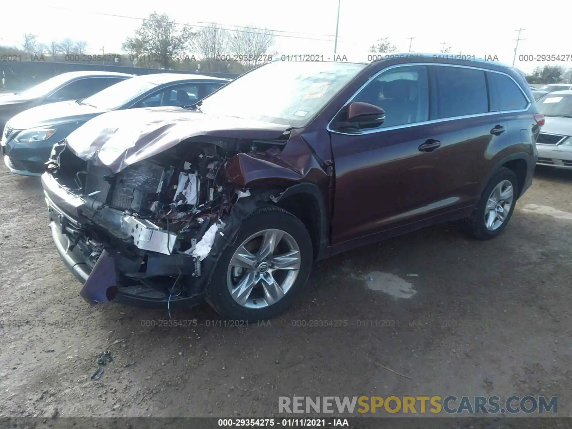 2 Photograph of a damaged car 5TDYZRFH3KS367503 TOYOTA HIGHLANDER 2019