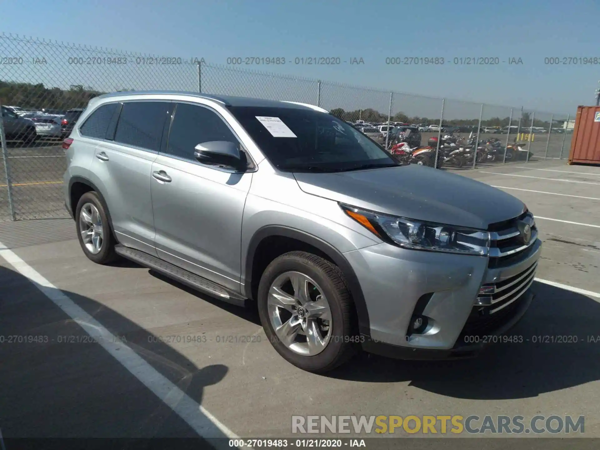 1 Photograph of a damaged car 5TDYZRFH4KS298417 TOYOTA HIGHLANDER 2019