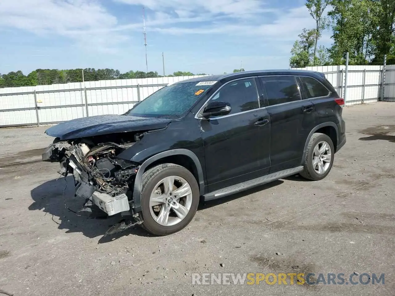 1 Photograph of a damaged car 5TDYZRFH4KS349107 TOYOTA HIGHLANDER 2019