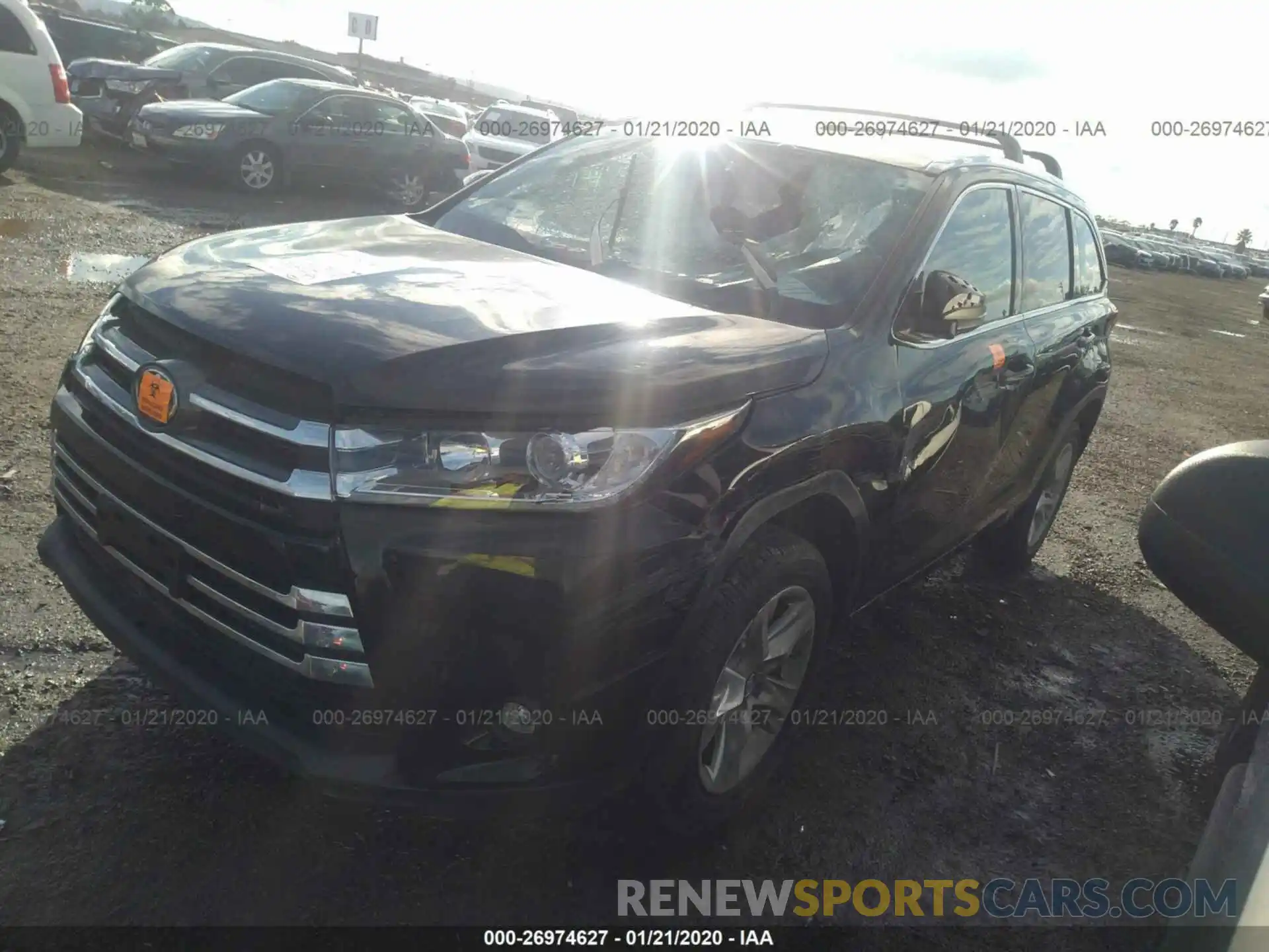 2 Photograph of a damaged car 5TDYZRFH5KS291637 TOYOTA HIGHLANDER 2019