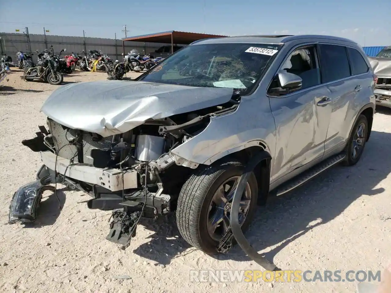 2 Photograph of a damaged car 5TDYZRFH7KS291445 TOYOTA HIGHLANDER 2019