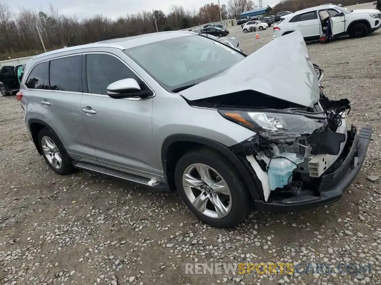 4 Photograph of a damaged car 5TDYZRFH7KS307630 TOYOTA HIGHLANDER 2019