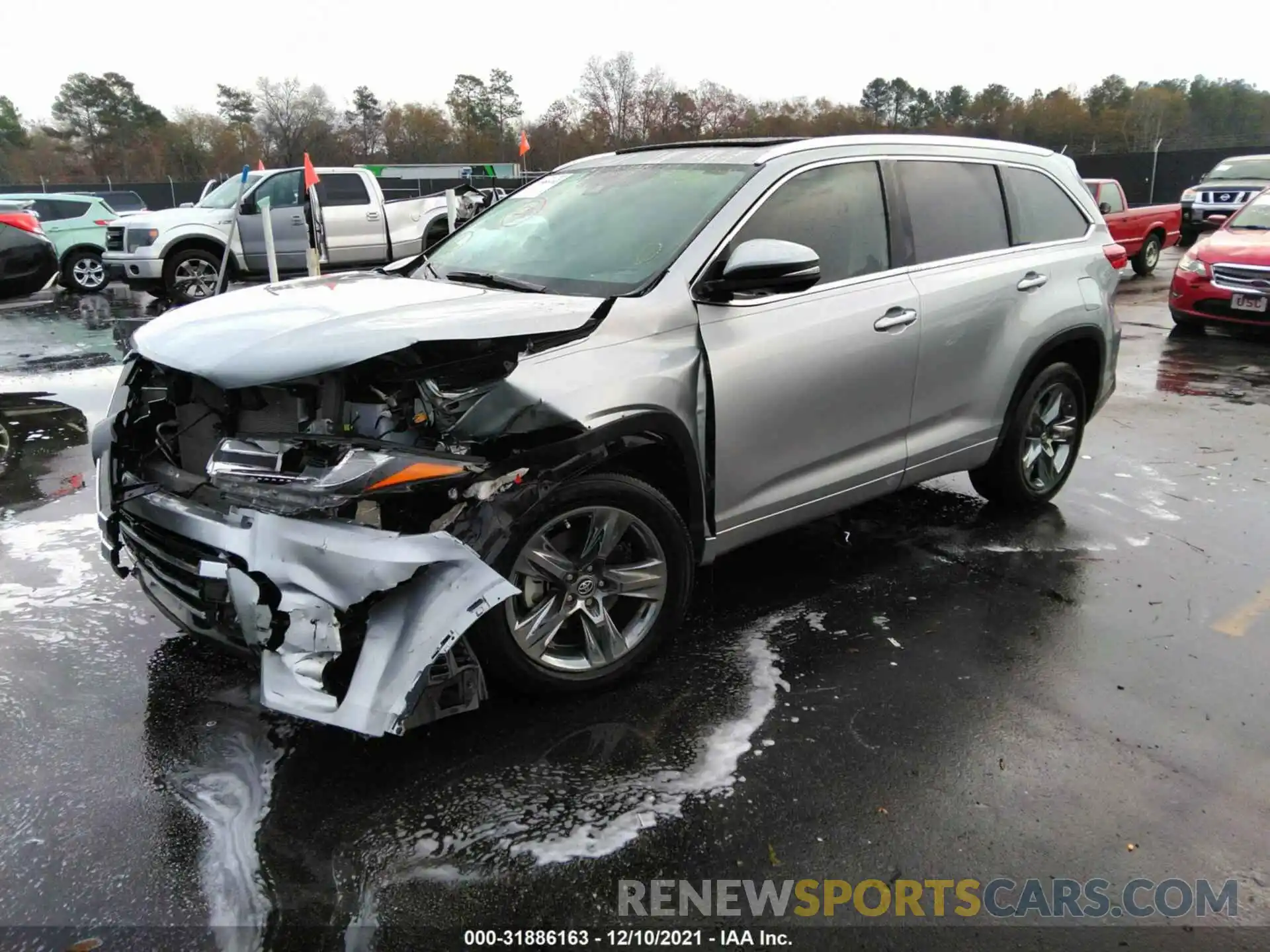 2 Photograph of a damaged car 5TDYZRFH7KS345584 TOYOTA HIGHLANDER 2019